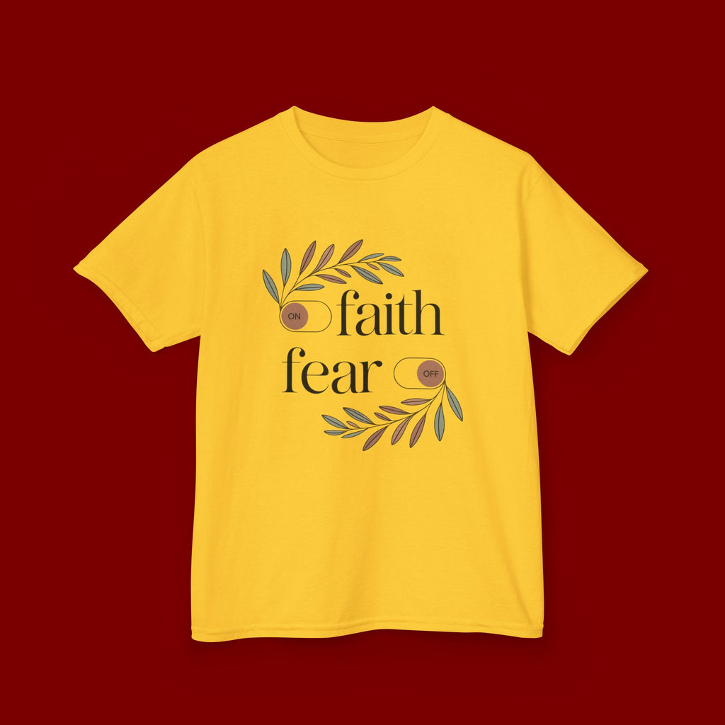 Faith Over Fear Kids T‑Shirt — Floral Inspirational Tee for Boys & Girls