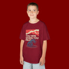 Kids Tee – “You Win When You Pray” Retro Wave Ocean Graphic