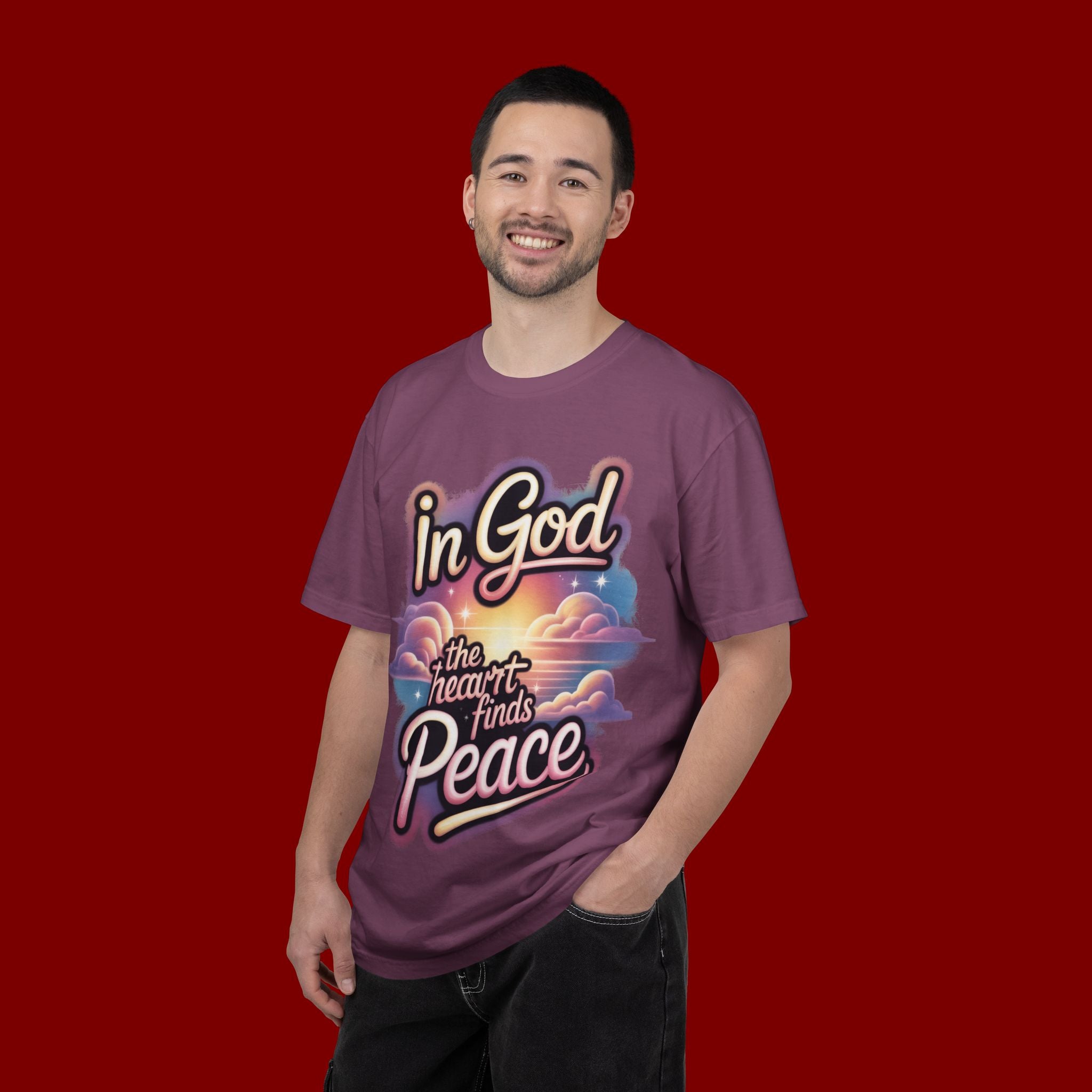 T-Shirt — “In God the Heart Finds Peace” Religious Faith Tee