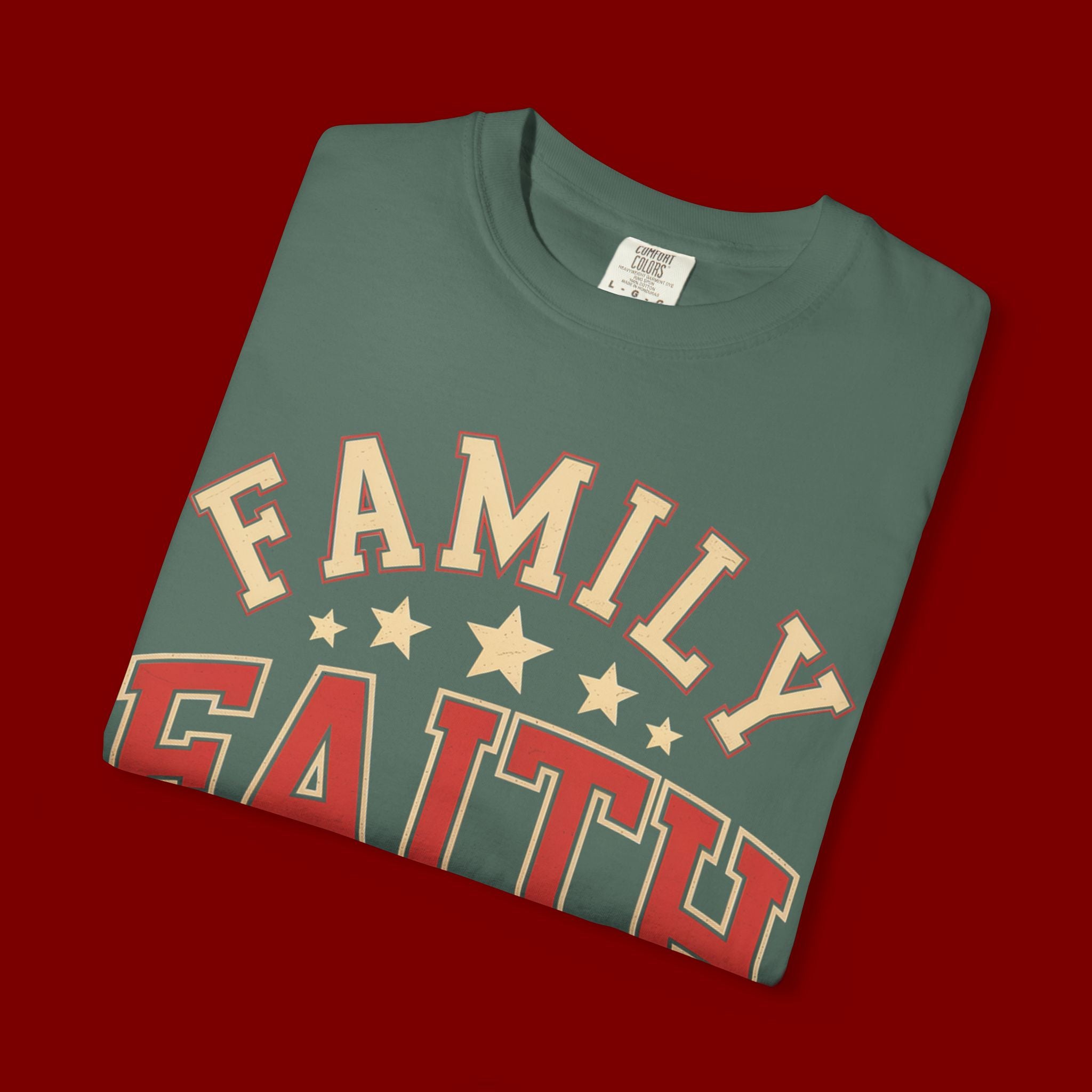 Family Faith Friends T-Shirt — Patriotic American Flag Tee