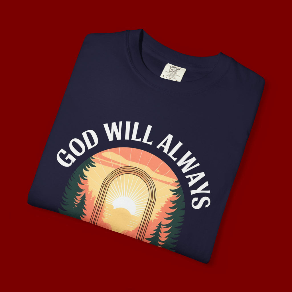 Make a Way Christian T-Shirt — 'God Will Always Make a Way' Sunset Faith Tee