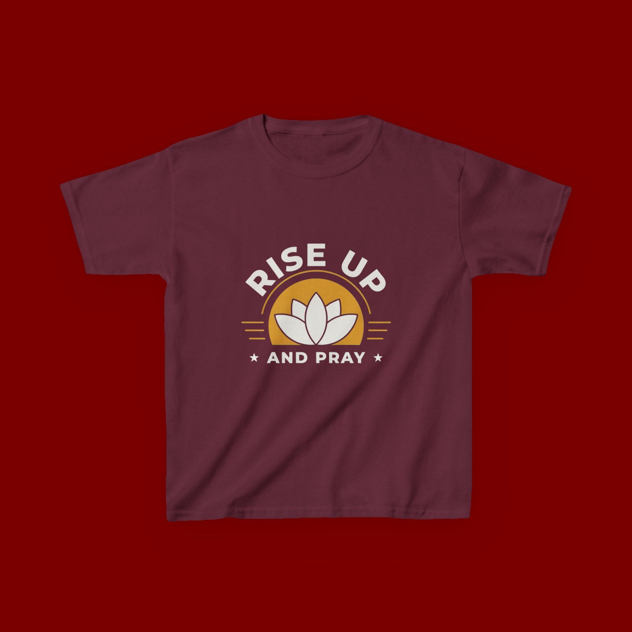 Kids T-Shirt - "Rise Up and Pray" Inspirational Christian Tee for Children