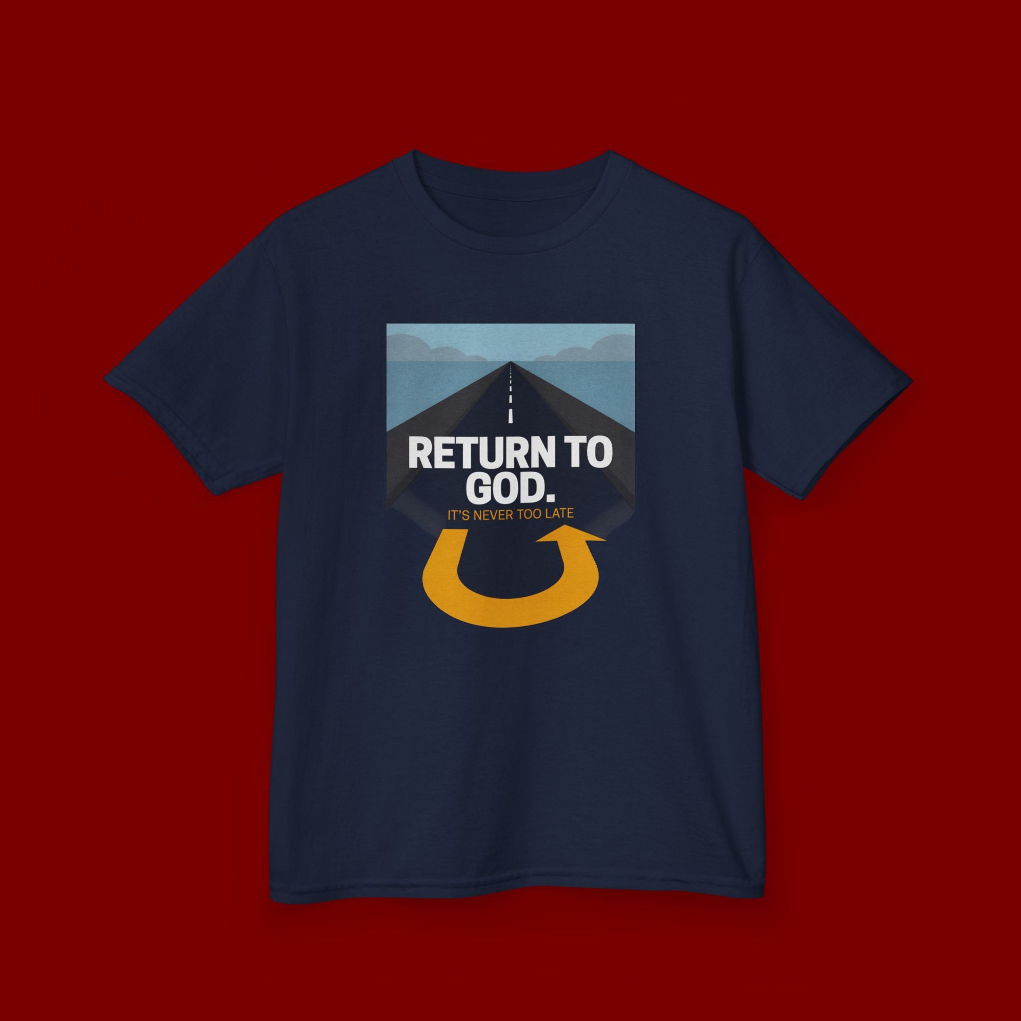 Kids Tee - "Return to God" Roadway Graphic Religious Youth Shirt