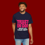 Trust in God T-Shirt — Retro Pink Faith Graphic Tee