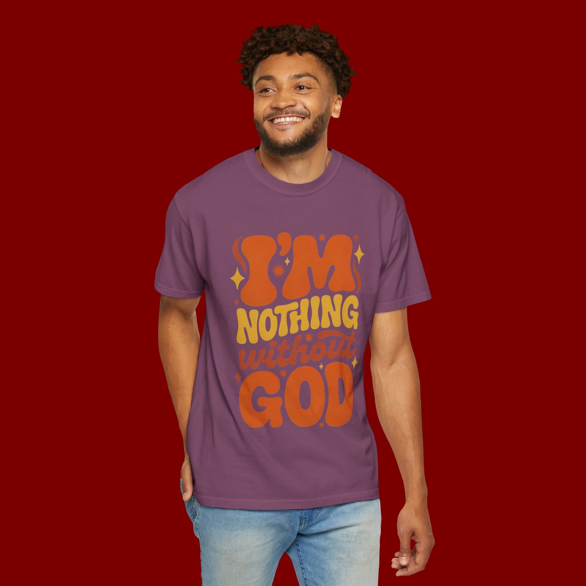 I'm Nothing Without God Retro Graphic T-Shirt