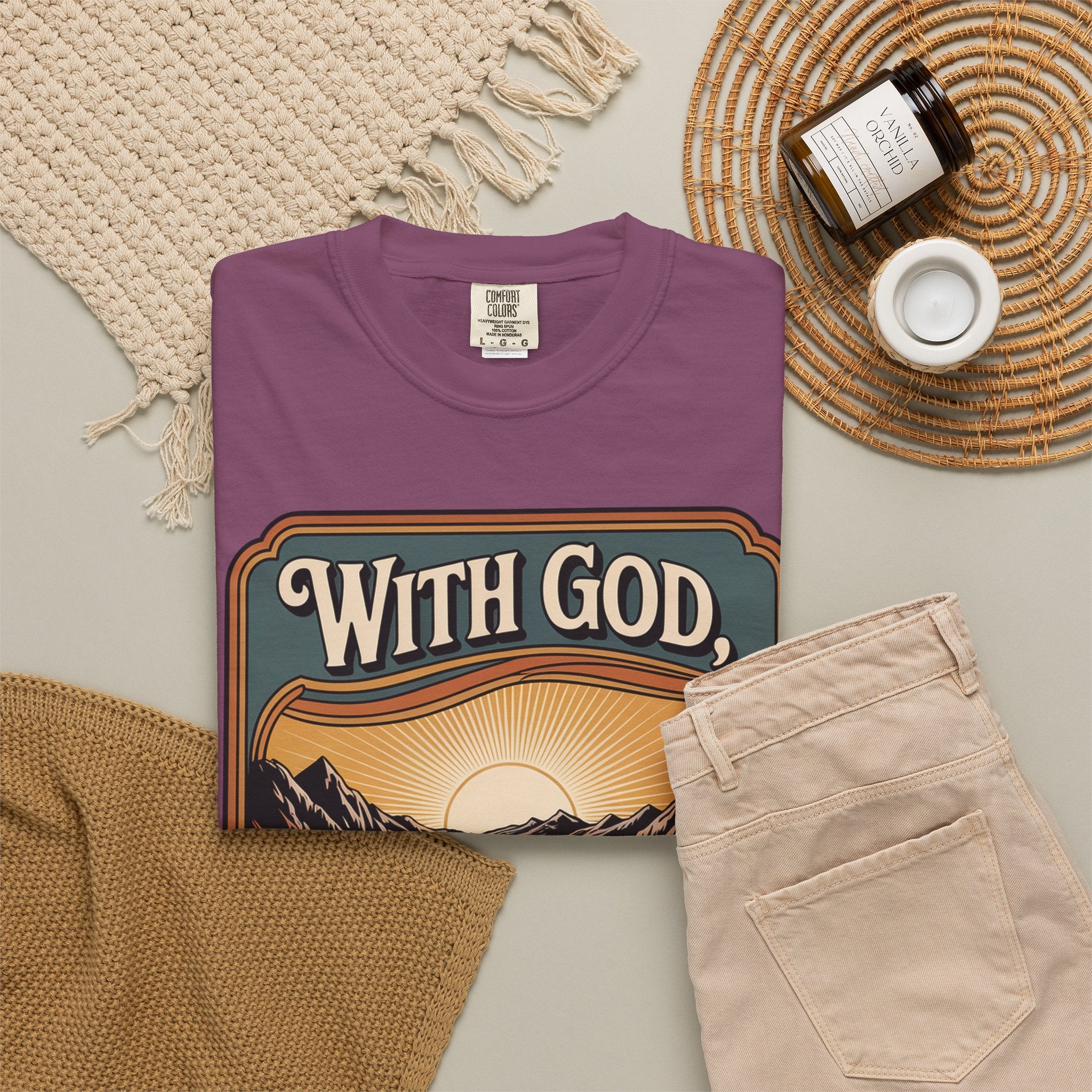 Inspirational Graphic T-Shirt — "With God, Every Hardship Brings Ease"