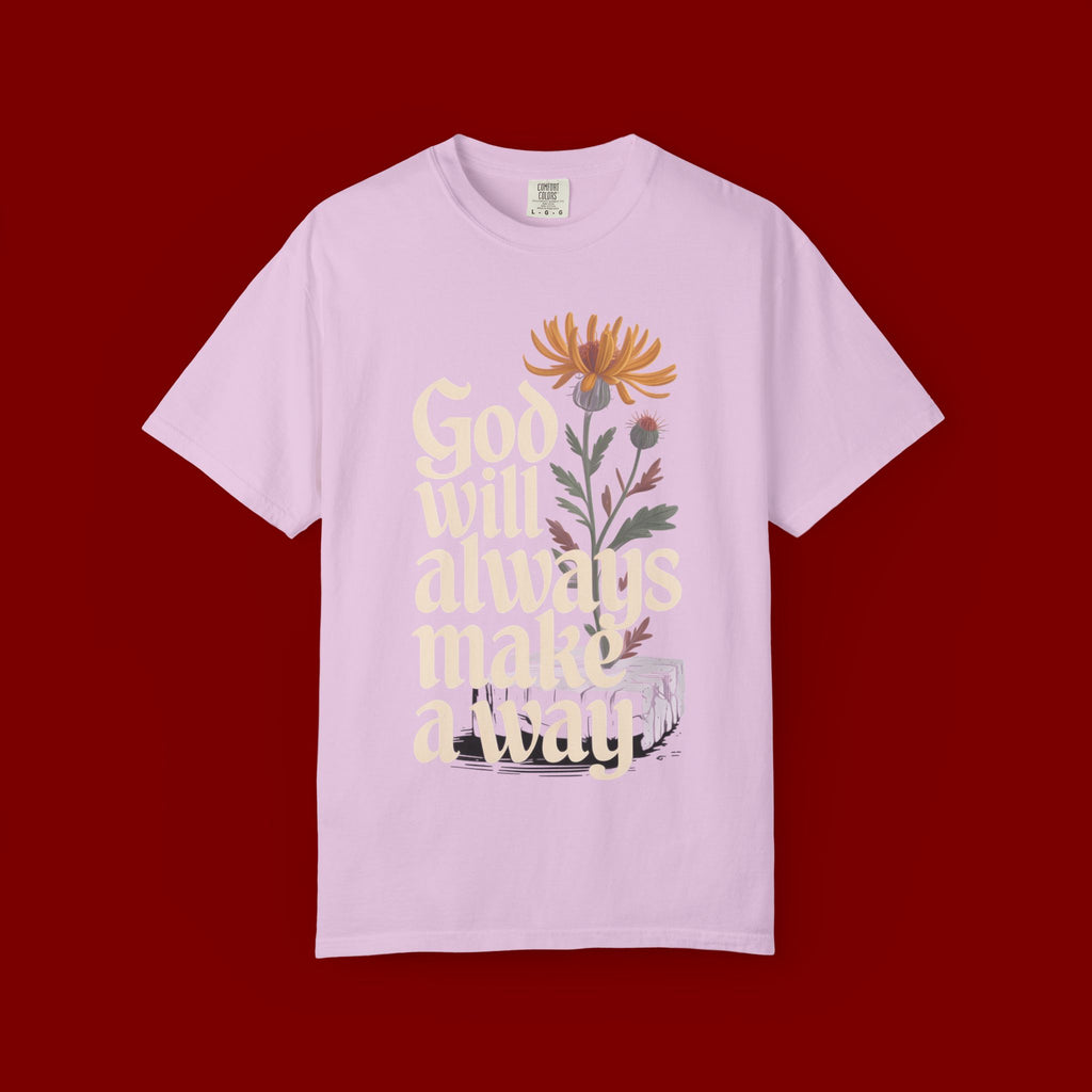 God Will Always Make a Way T-Shirt — Inspirational Floral Christian Tee