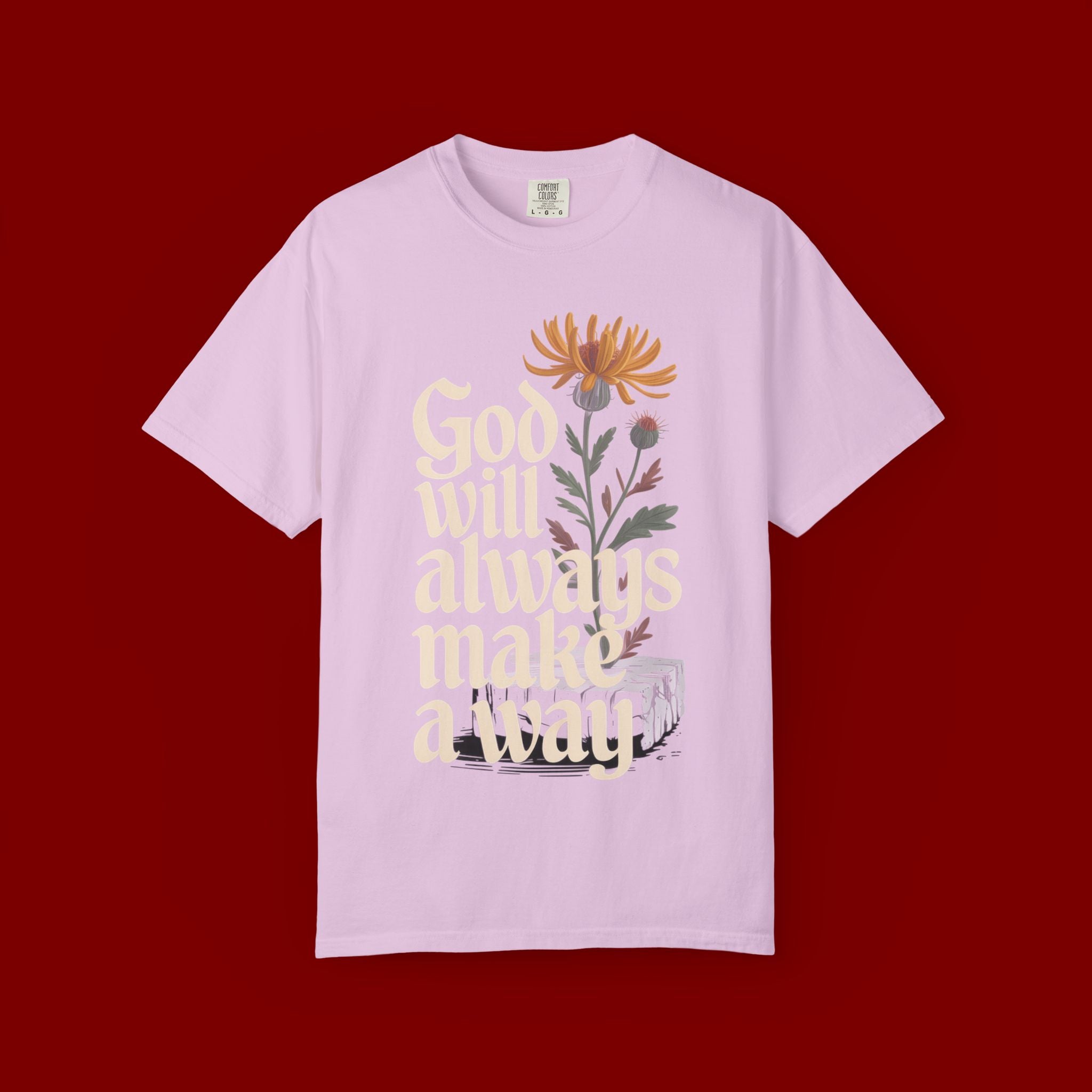 God Will Always Make a Way T-Shirt — Inspirational Floral Christian Tee
