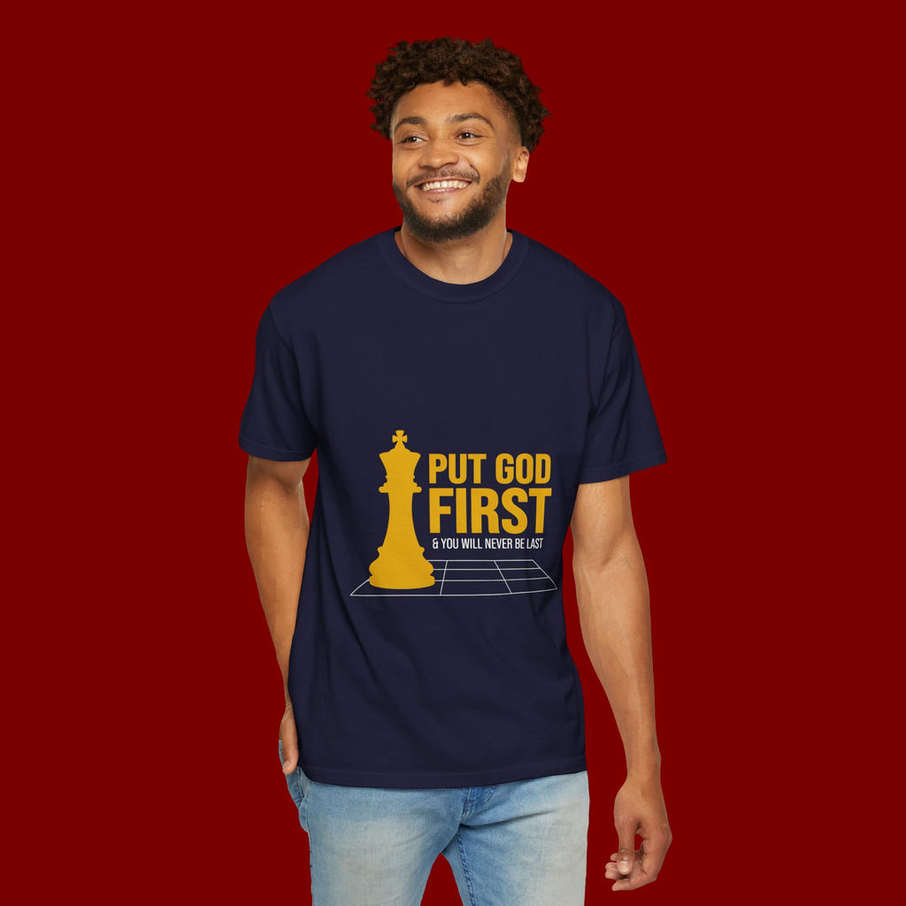 Put God First Chess King T-Shirt — Christian Faith Graphic Tee