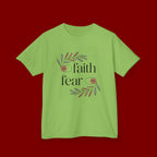 Faith Over Fear Kids T‑Shirt — Floral Inspirational Tee for Boys & Girls