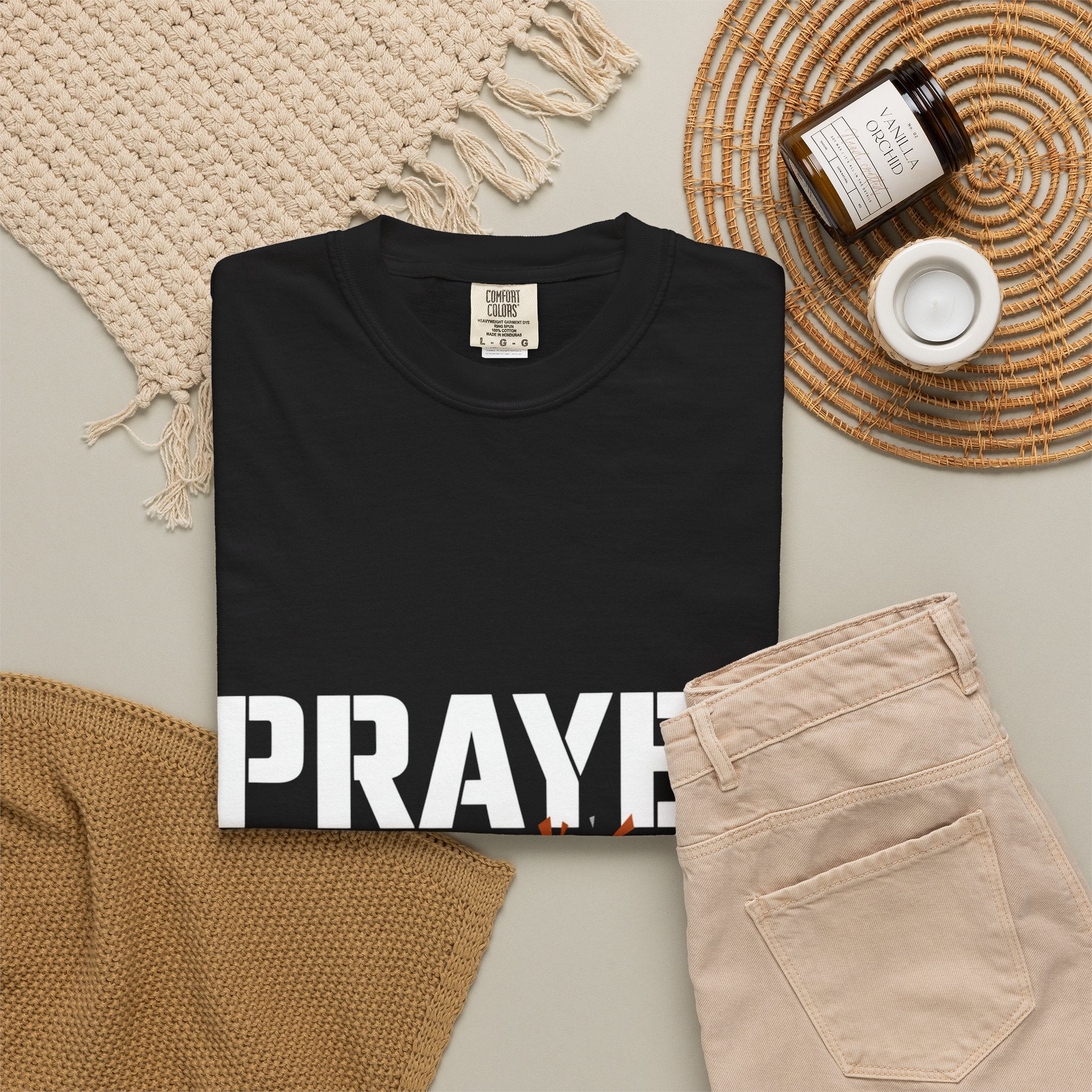 Prayer T-Shirt — Faith Arrow Graphic Tee ("Prayer: The Most Powerful Weapon")