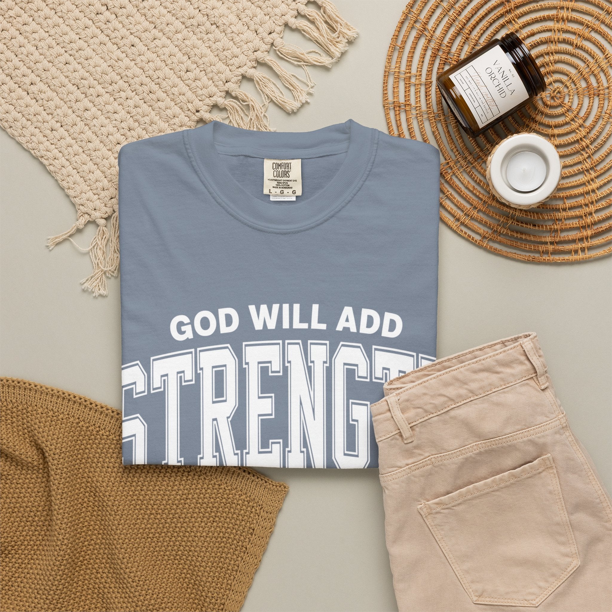 Strength Faith T-Shirt — "God Will Add Strength to Your Strength" Inspirational Tee