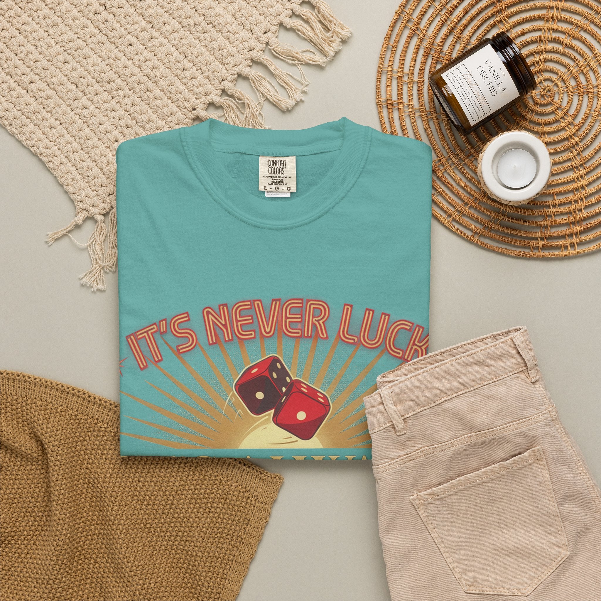 "It's Never Luck, It's Always God" Christian Graphic T-Shirt