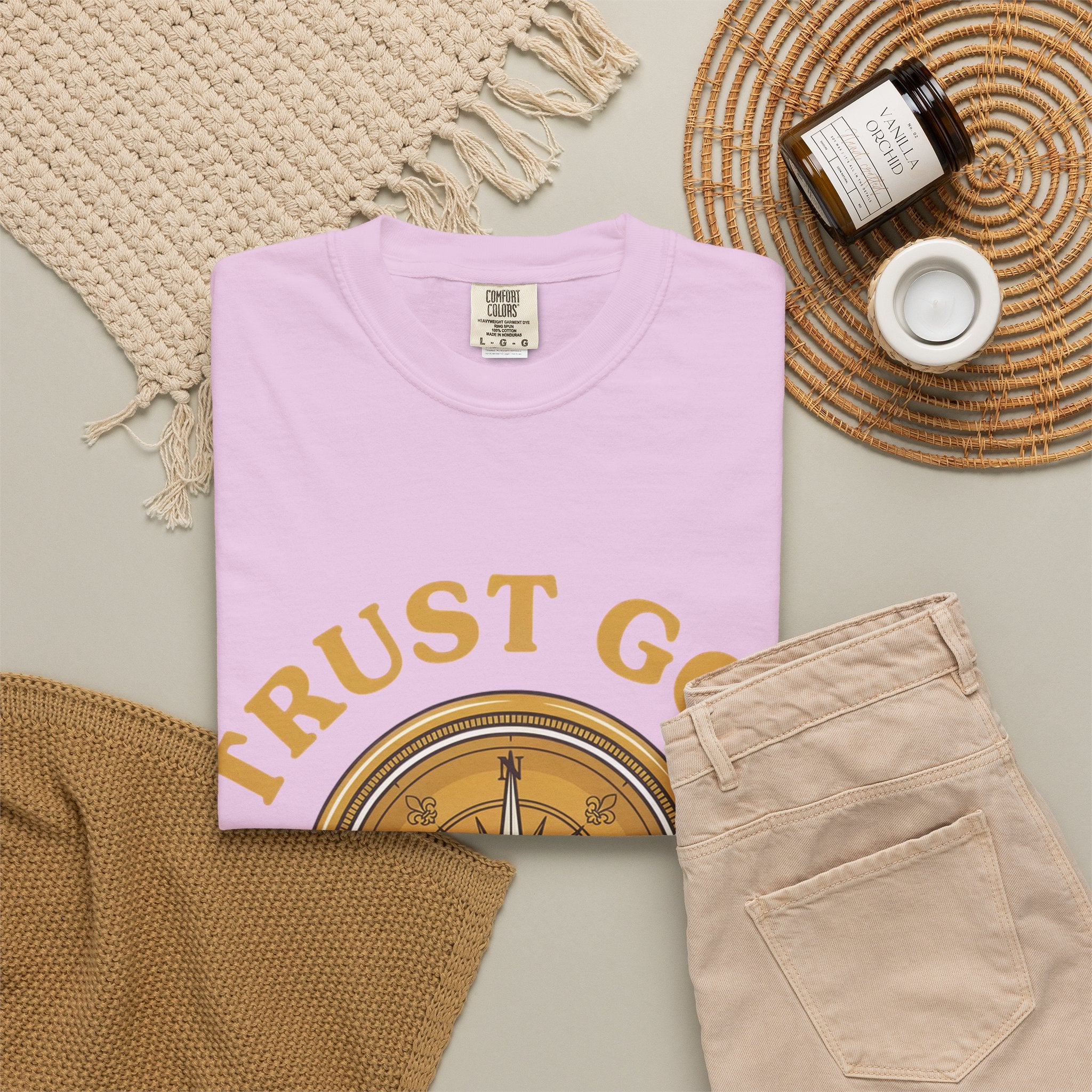 Trust God Compass T-Shirt — "Trust God No Matter What" Christian Faith Tee