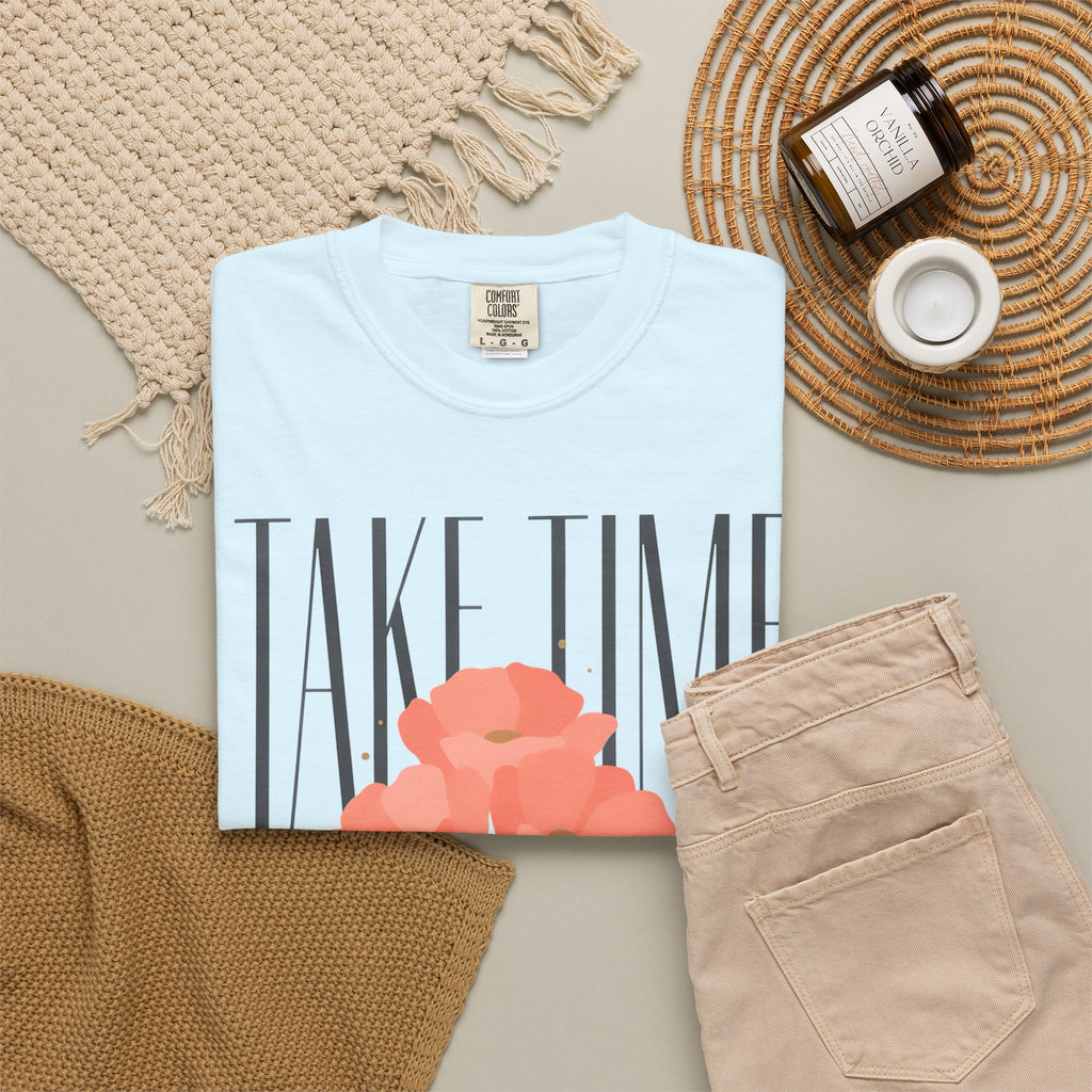 T-Shirt — "Take Time to Pray" Floral Christian Tee