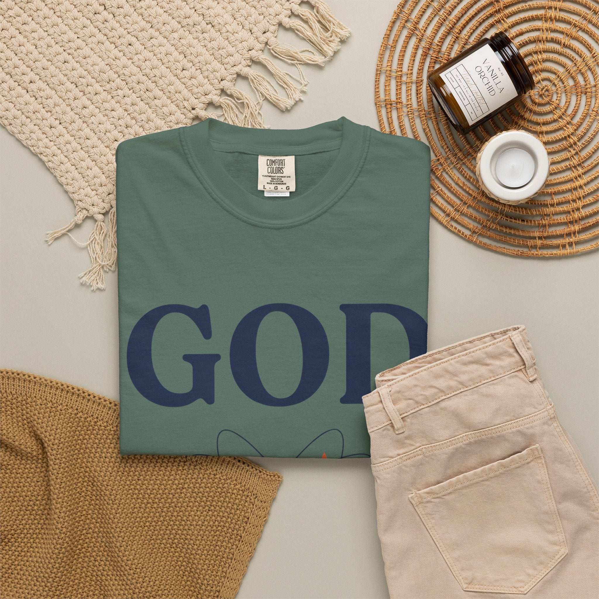 God Above All Things T-Shirt — Faith Graphic Tee with Cosmic Design