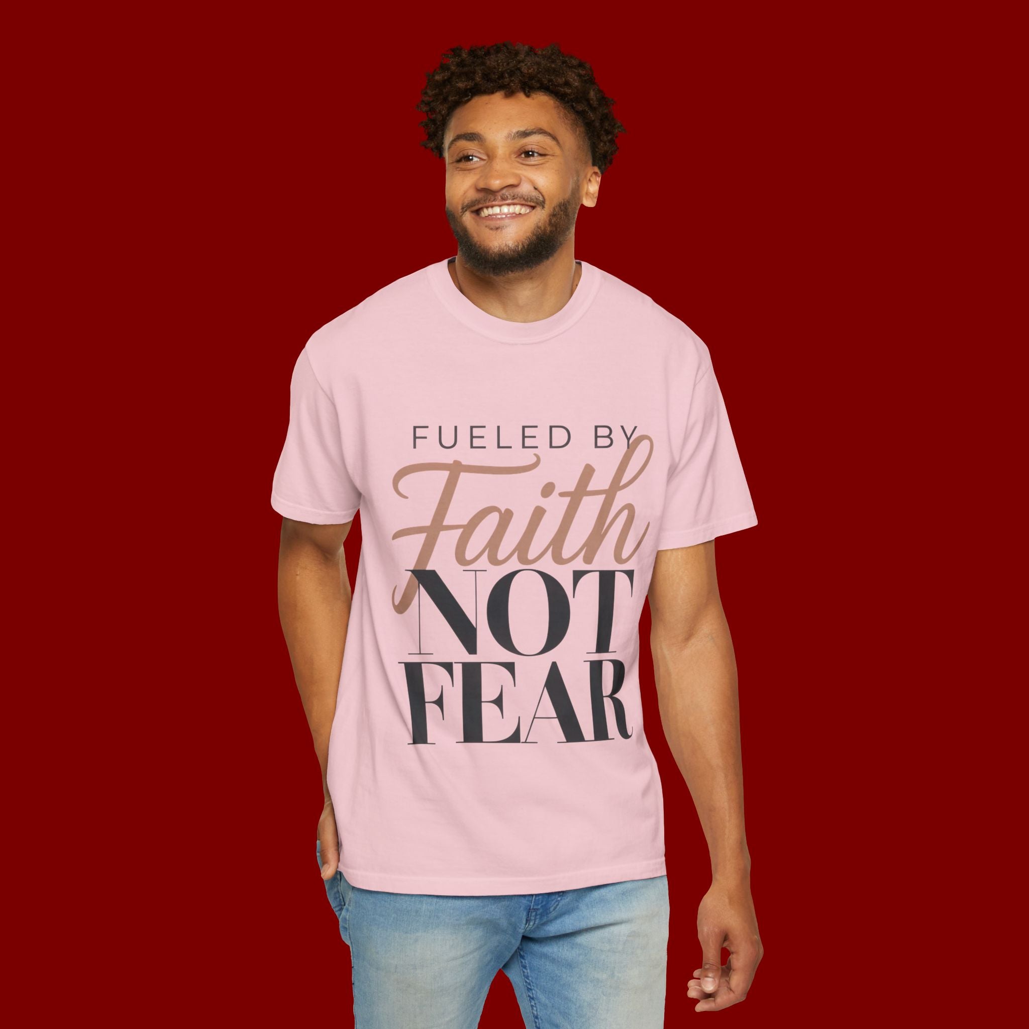Fueled by Faith Not Fear T-Shirt — Inspirational Christian Graphic Tee