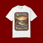 Inspirational Graphic T-Shirt — "With God, Every Hardship Brings Ease"