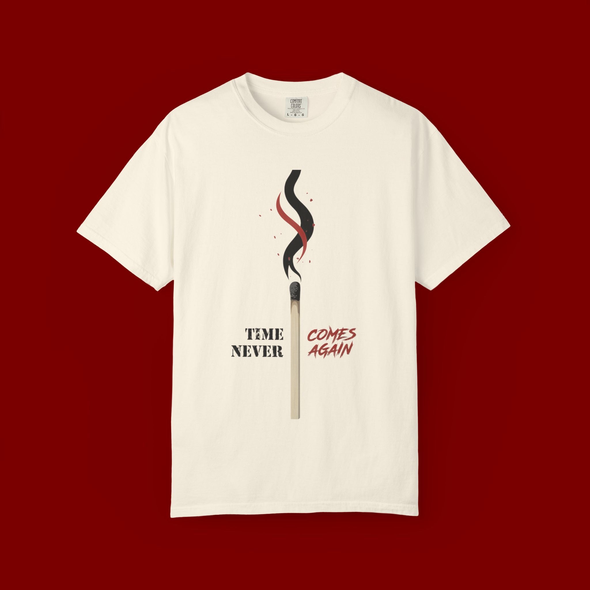 Matchstick Graphic T-Shirt — “Time Never Comes Again” Vintage-Inspired Tee
