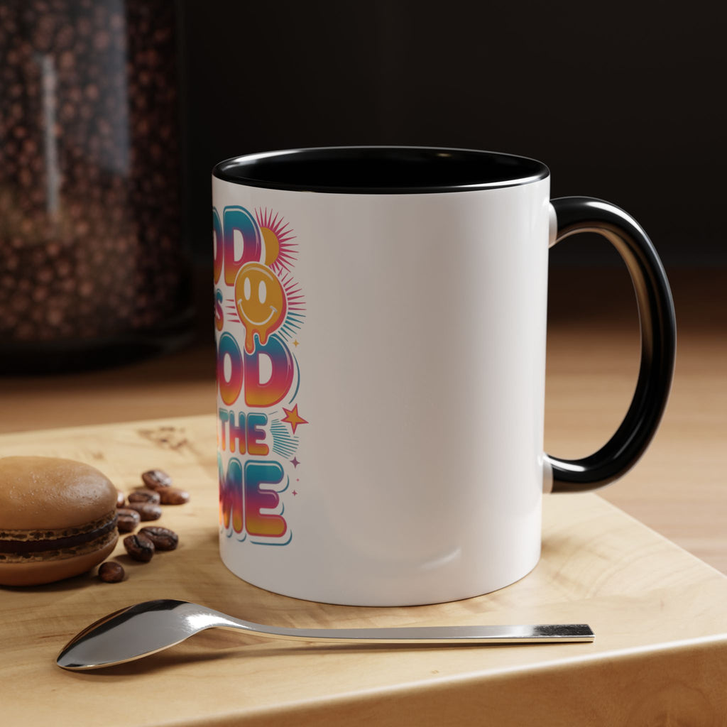 God Is Good All The Time Accent Coffee Mug — Inspirational Christian Coffee Cup (11/15oz)