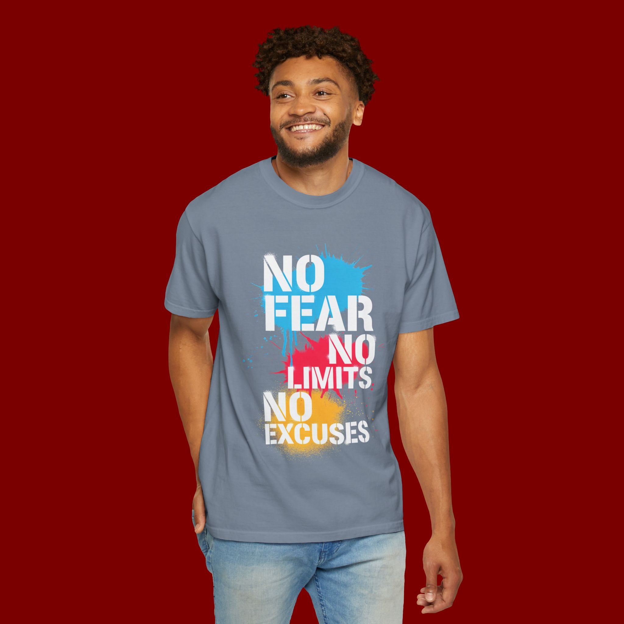 No Fear No Limits No Excuses T-Shirt — Motivational Graphic Tee