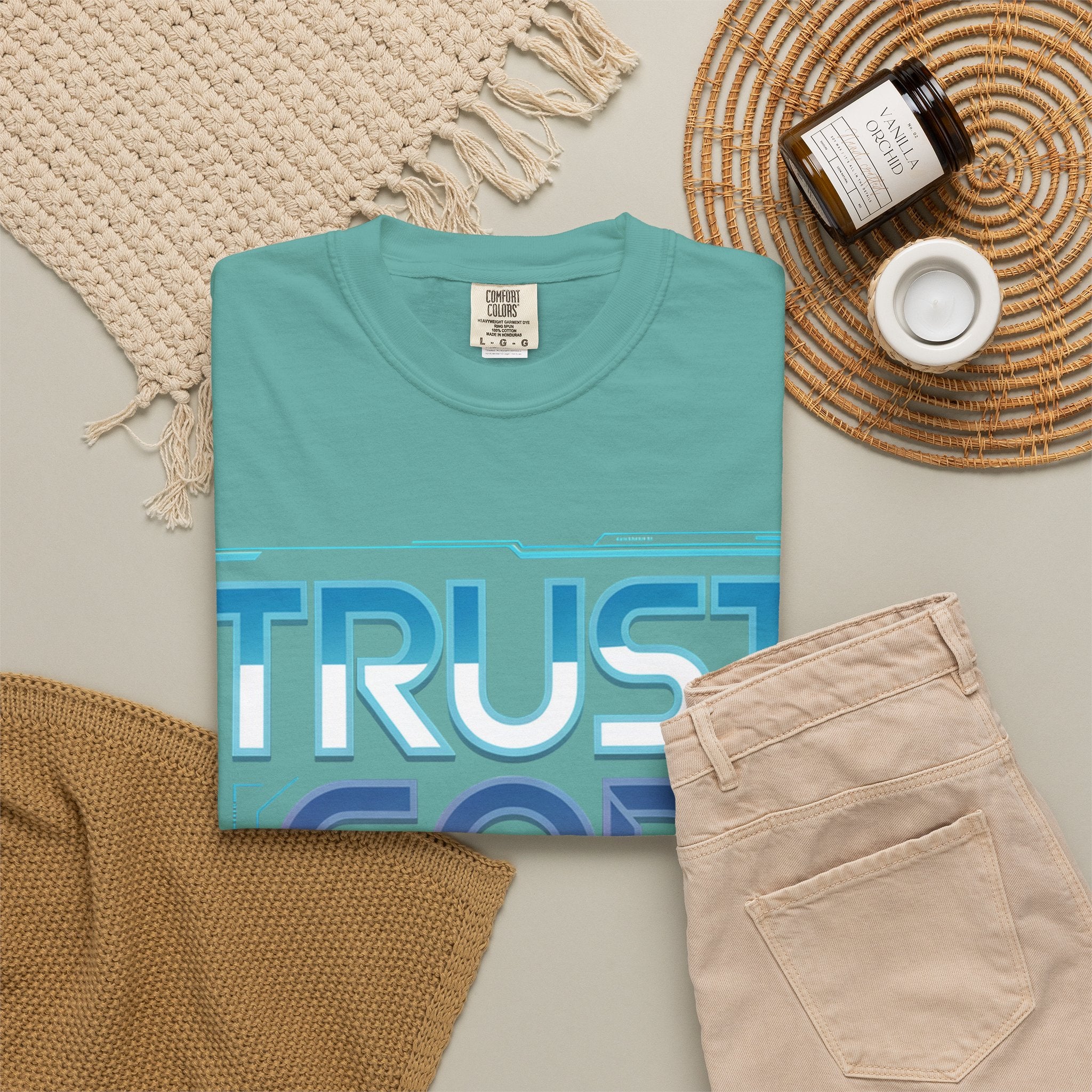 Trust God, Bro. T-Shirt — Retro Gradient Faith Tee