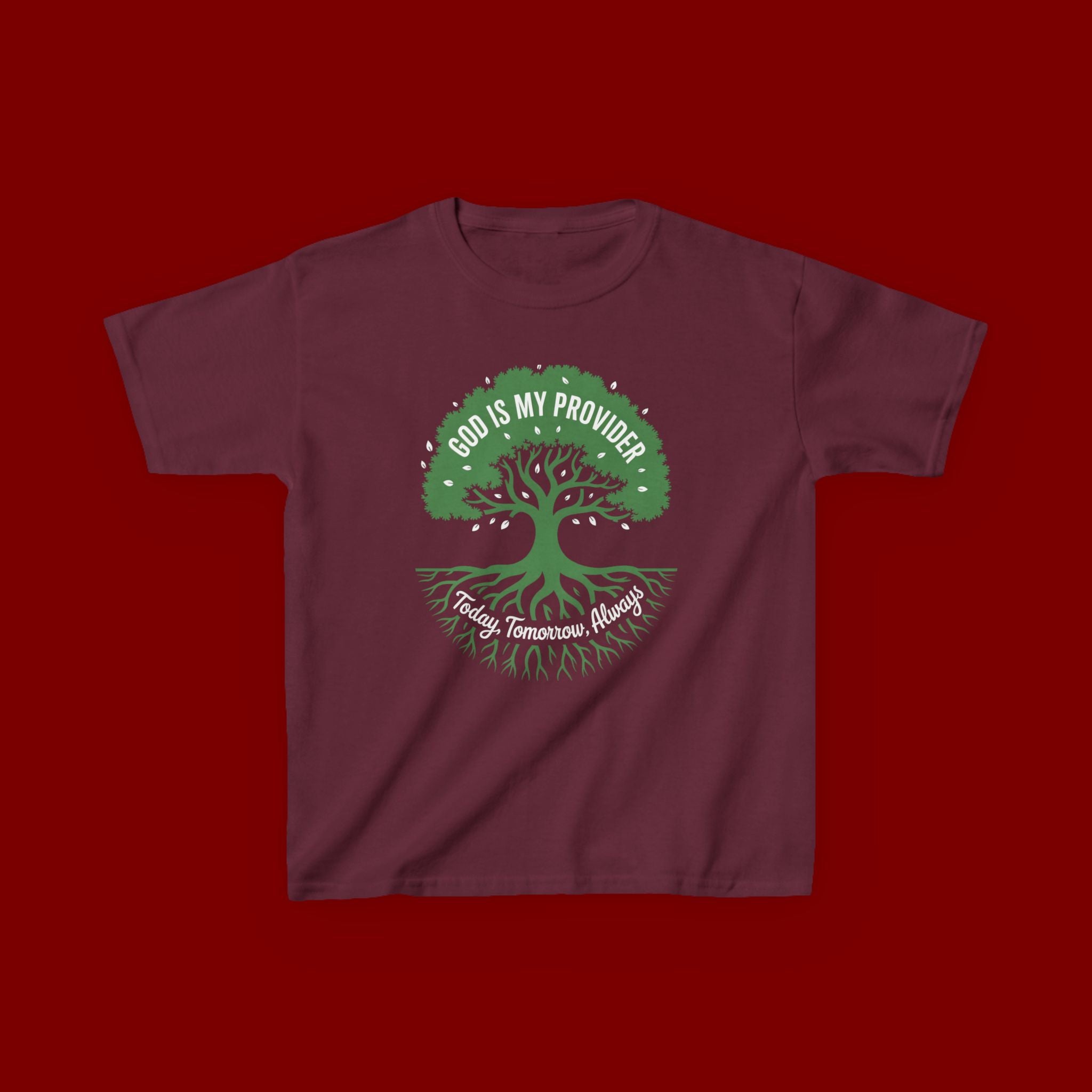 Kids Tee — "God Is My Provider" Tree of Faith Christian Shirt