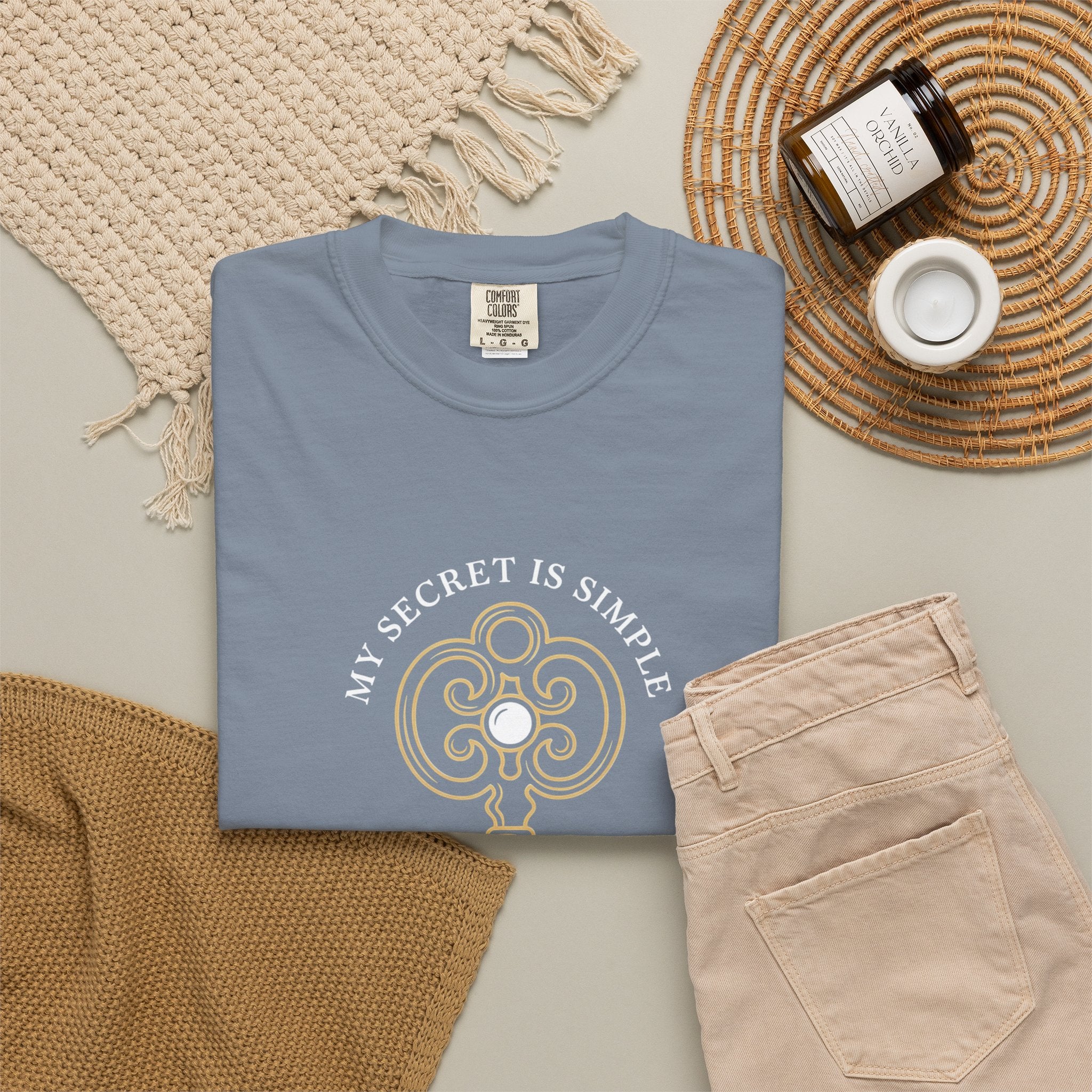 I Prae Key Graphic T-Shirt — 'My Secret Is Simple' Vintage Key Tee