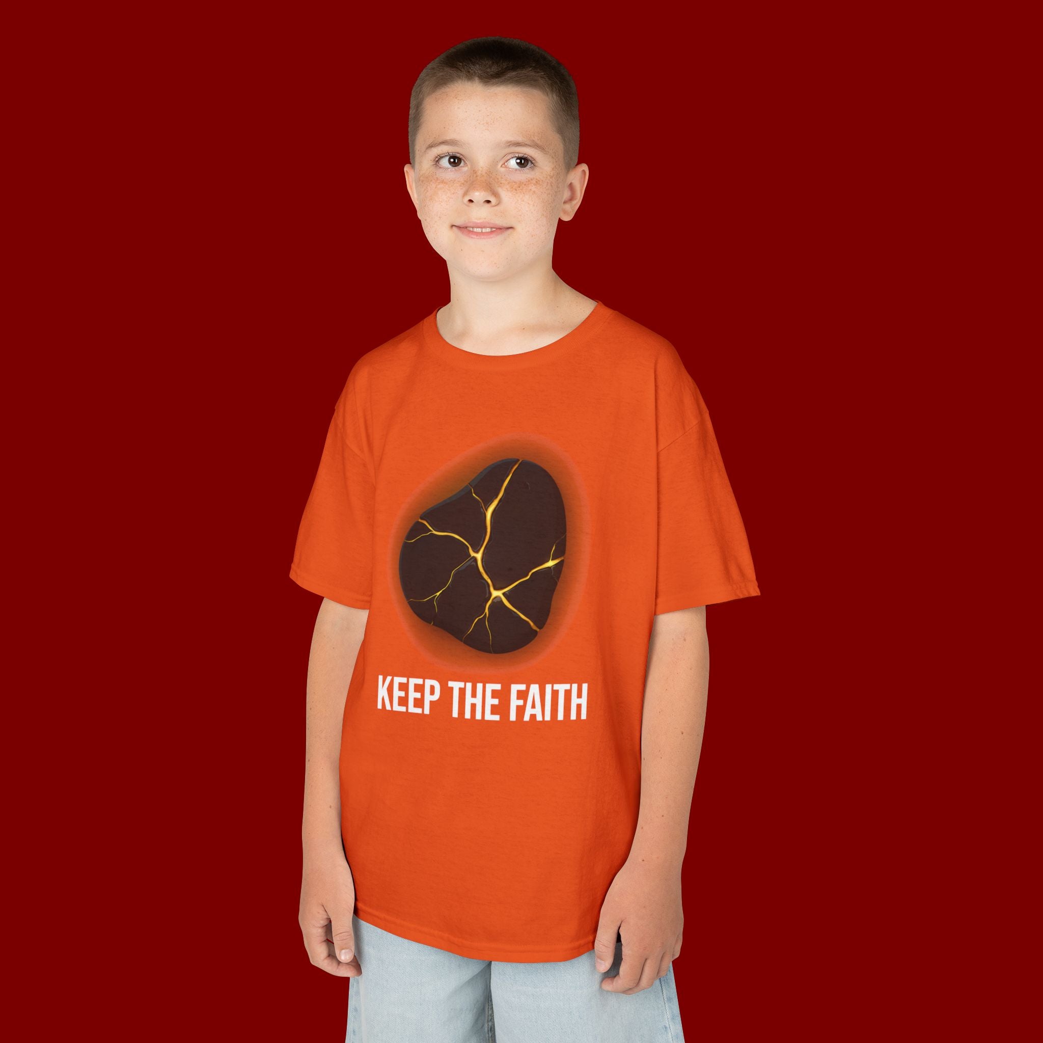 Keep The Faith Kids Tee — Kintsugi Stone Inspirational Children's T-Shirt