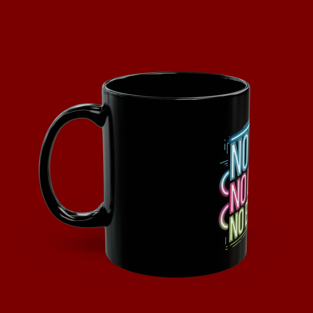 Motivational Mug — "No Fear, No Limits, No Excuses" Neon Coffee Cup