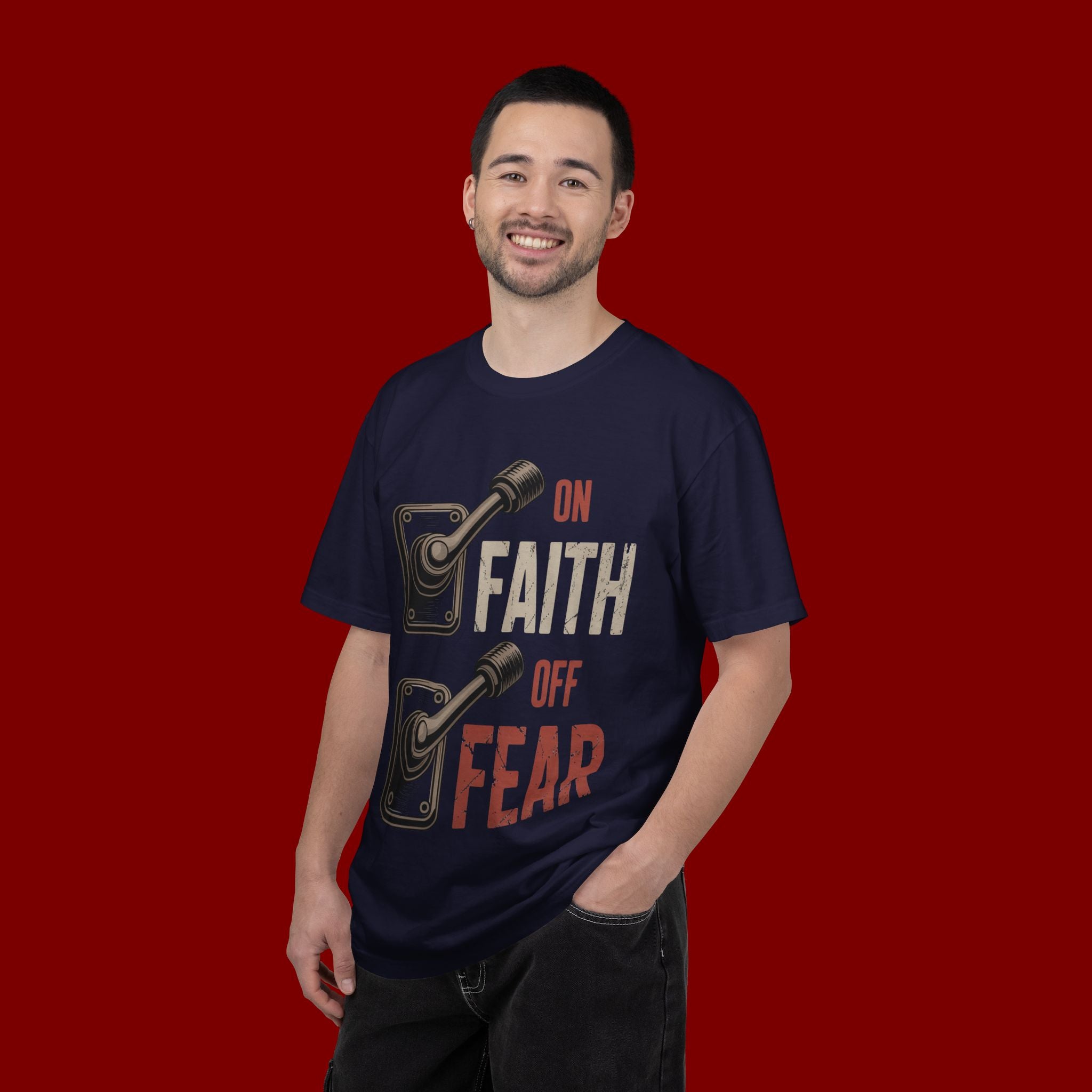 Faith On, Fear Off T-Shirt — Inspirational Christian Graphic Tee