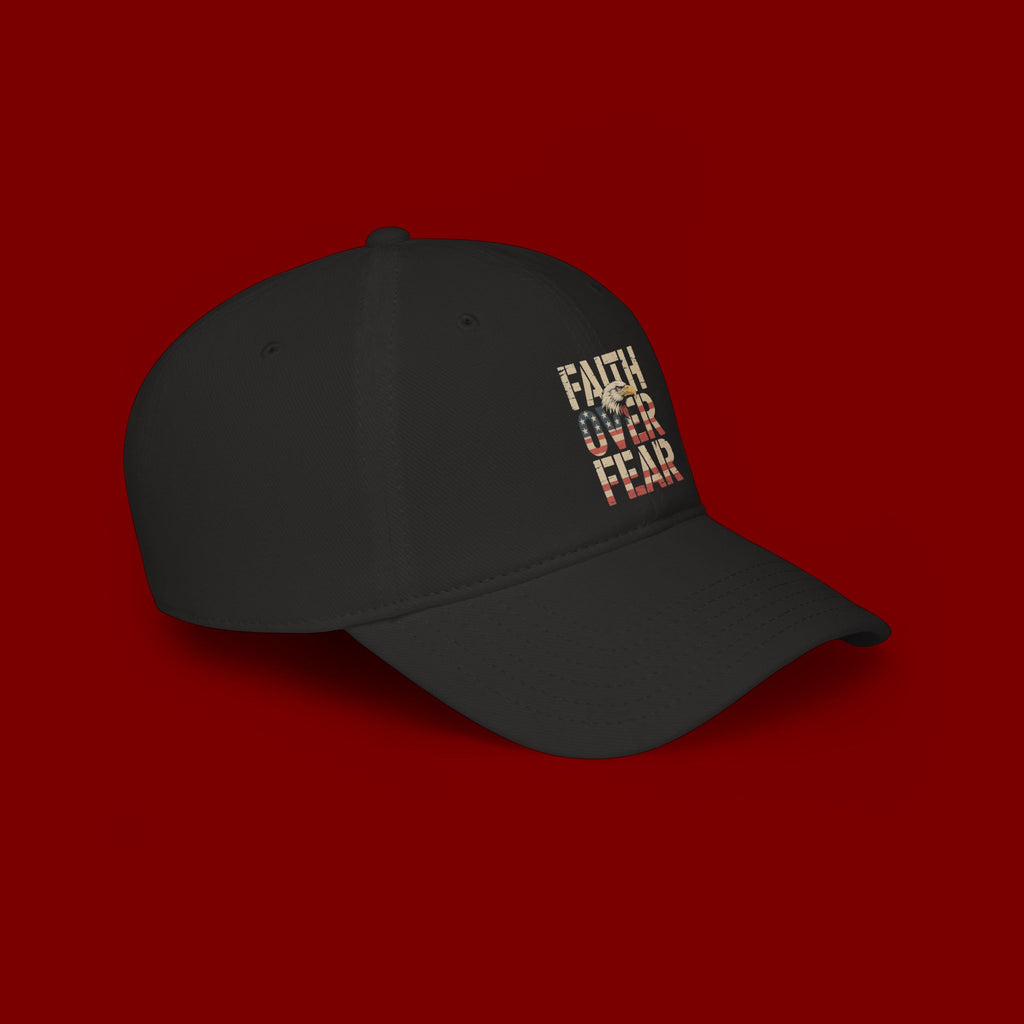 Faith Over Fear Baseball Cap — Patriotic Christian Low Profile Hat