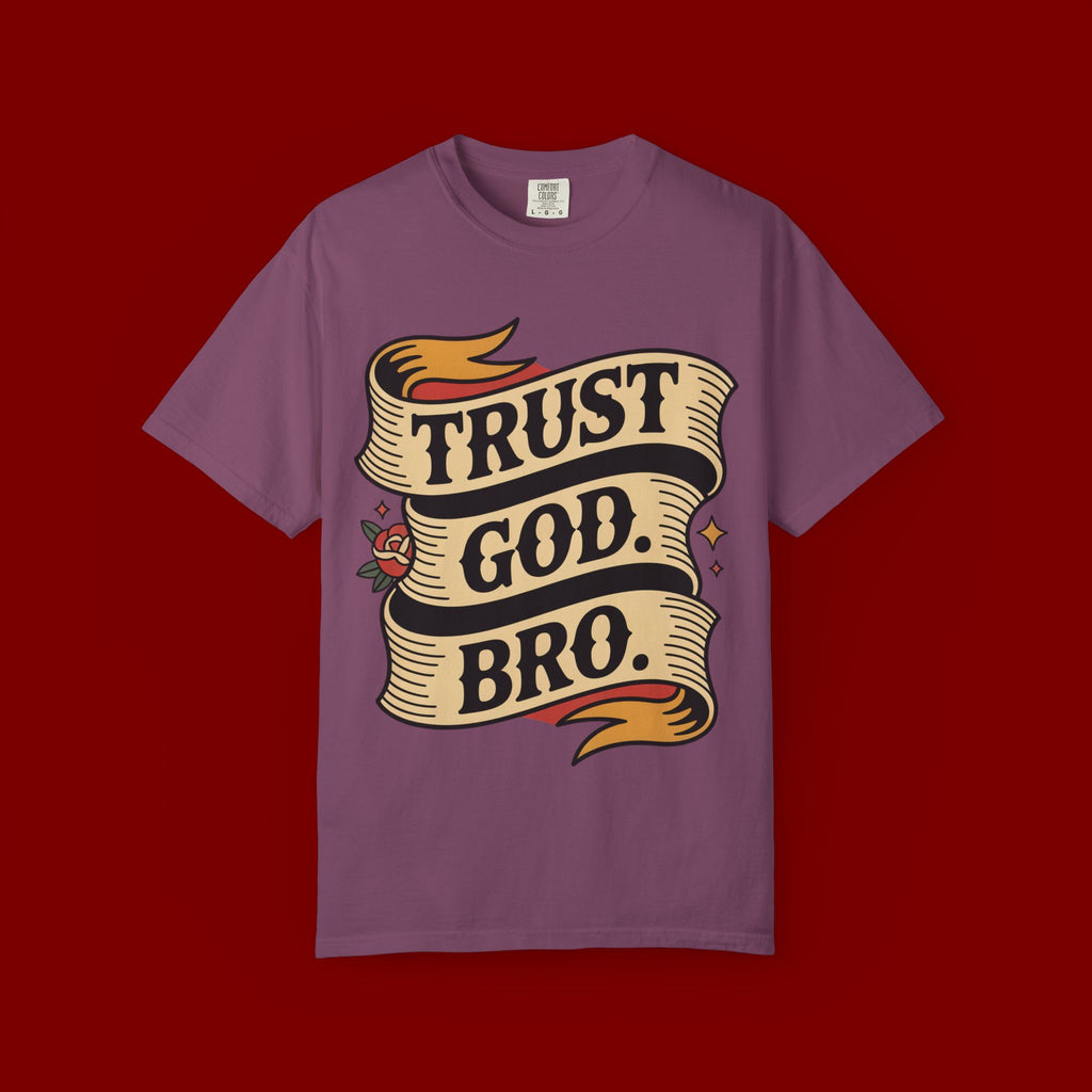 Trust God, Bro T-Shirt — Retro Ribbon Faith Tee