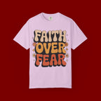 Faith Over Fear T‑Shirt — Retro Floral Inspirational Tee