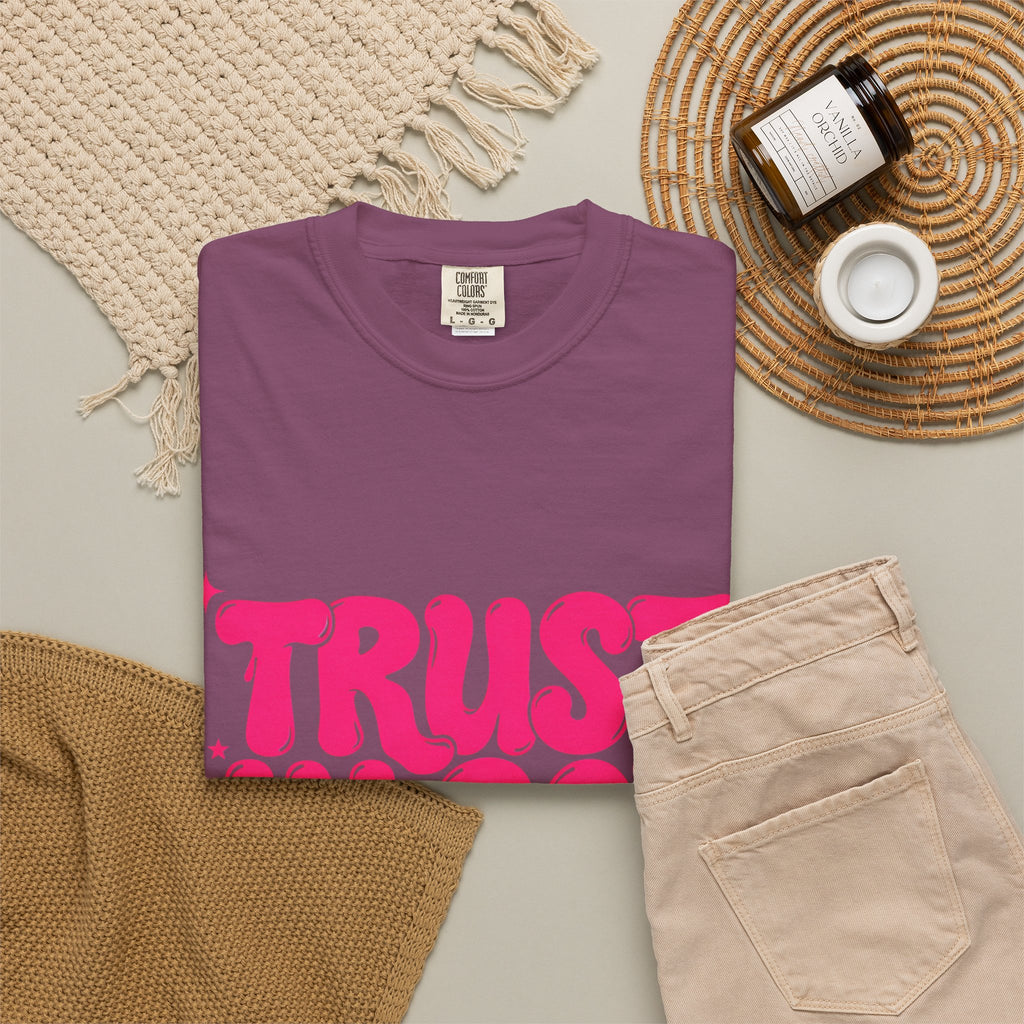 Trust in God T-Shirt — Retro Pink Faith Graphic Tee