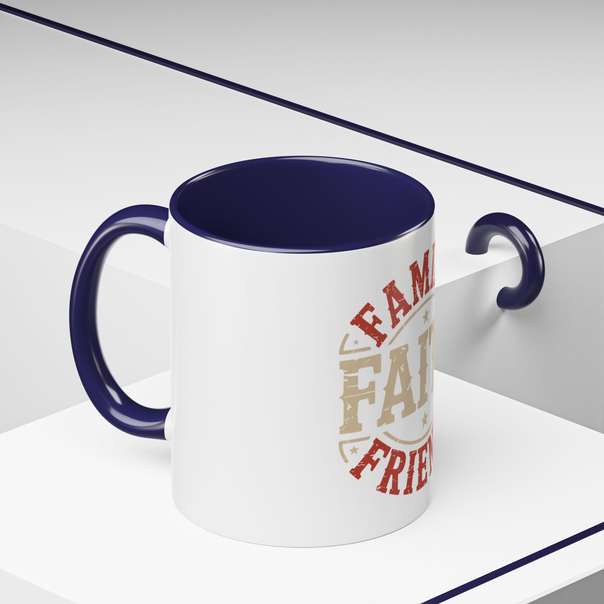 Faith Family Friends Accent Coffee Mug – Inspirational Religious Gift (11/15oz)
