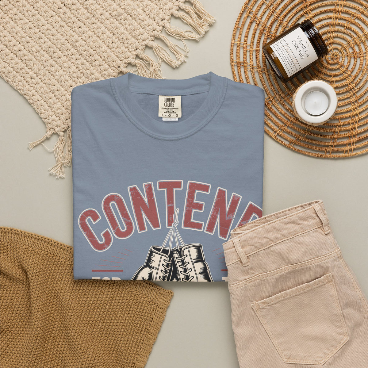Contend for the Faith T-Shirt — Vintage Boxing Gloves Christian Tee