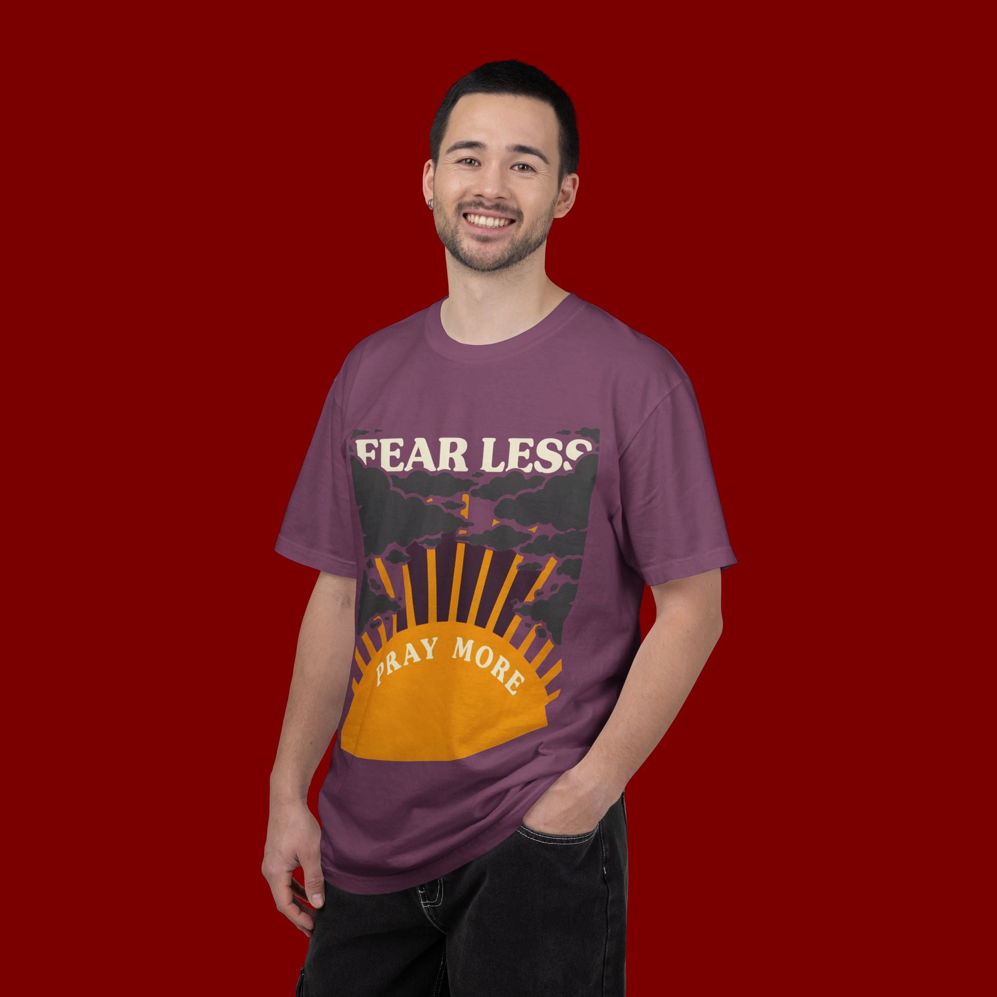 Fear Less Pray More T-Shirt — Inspirational Christian Graphic Tee