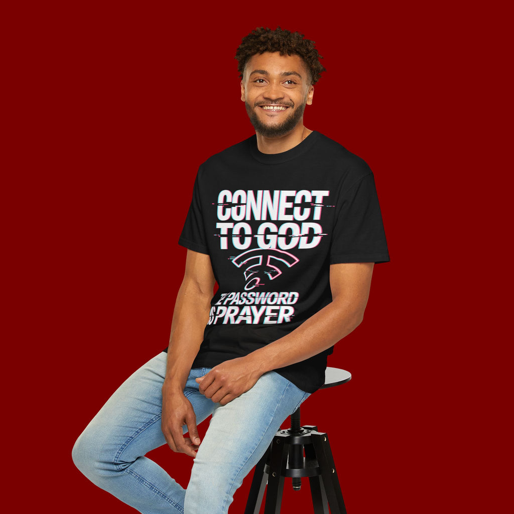 Connect to God T-Shirt — "The Password Is Prayer" Christian Faith Tee