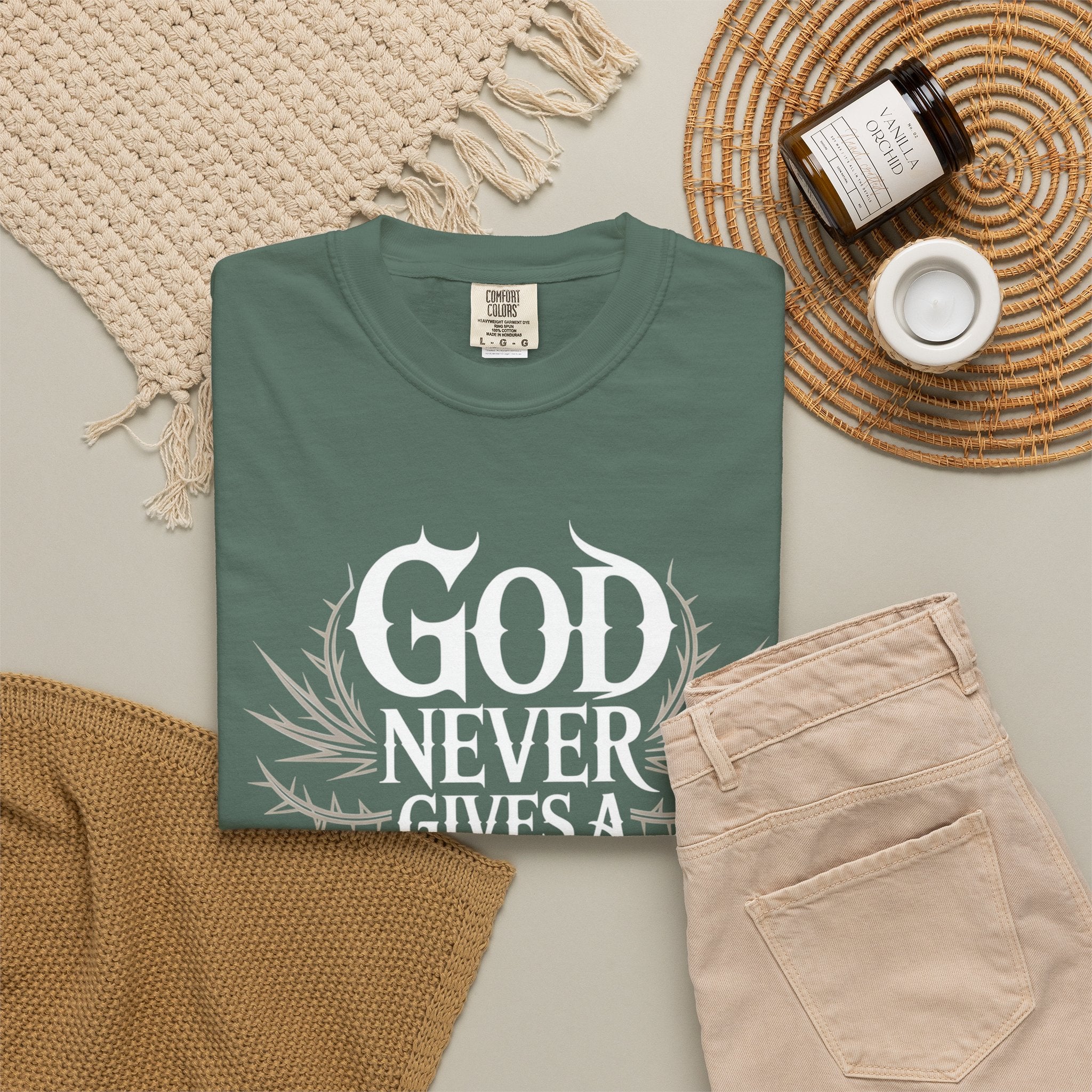 Inspirational Christian T-Shirt — "God Never Gives a Burden You Can't Bear" Tee