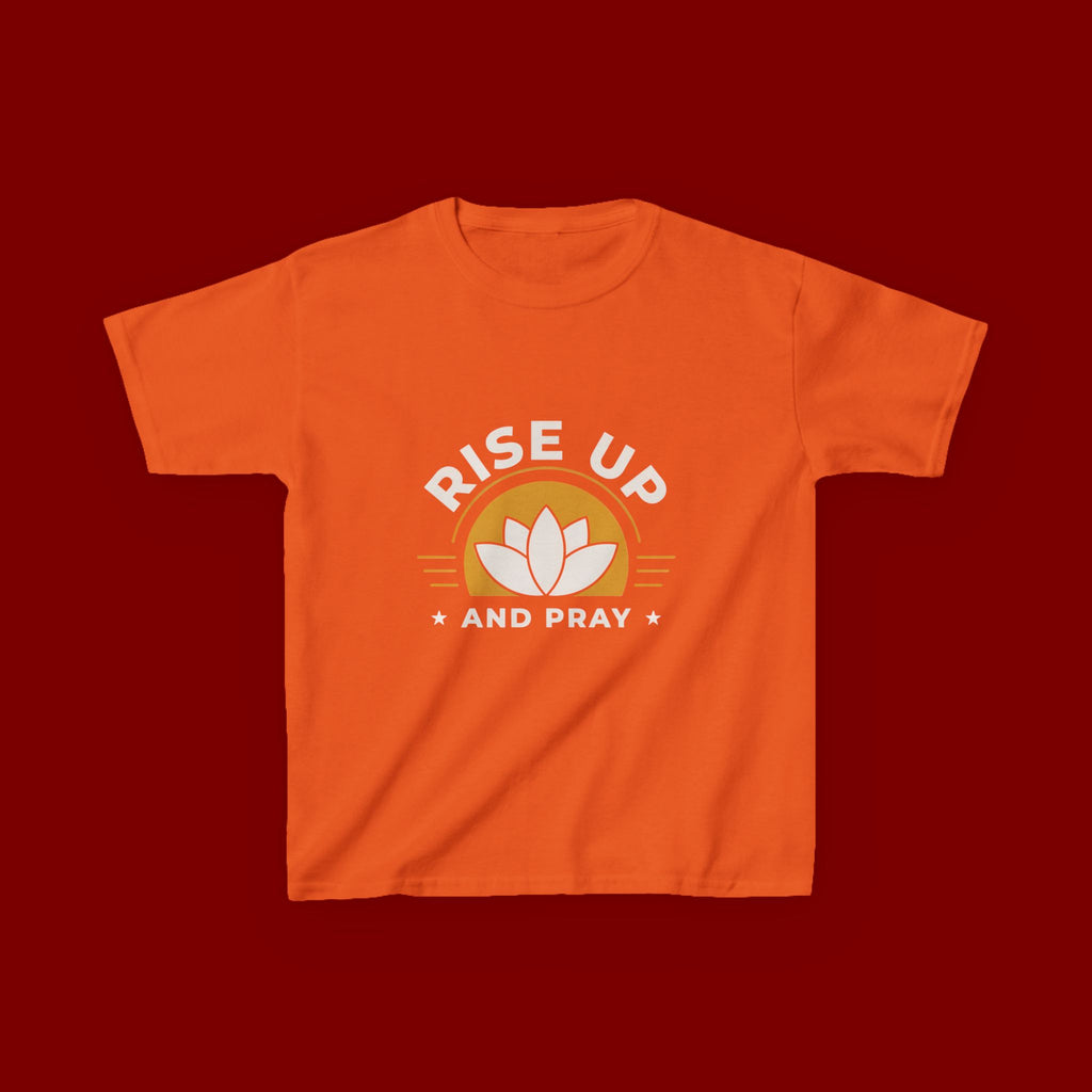 Kids T-Shirt - "Rise Up and Pray" Inspirational Christian Tee for Children