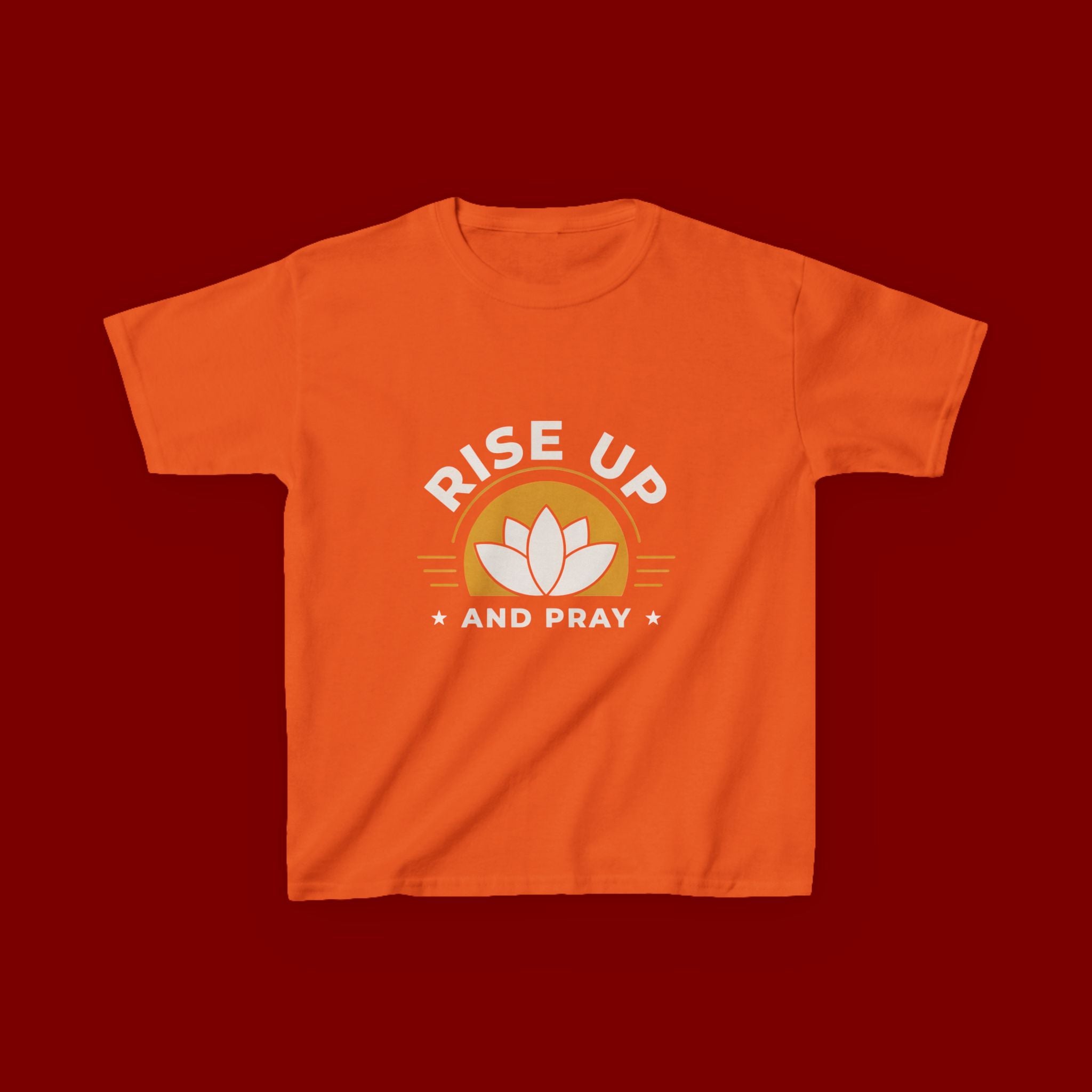 Kids T-Shirt - "Rise Up and Pray" Inspirational Christian Tee for Children