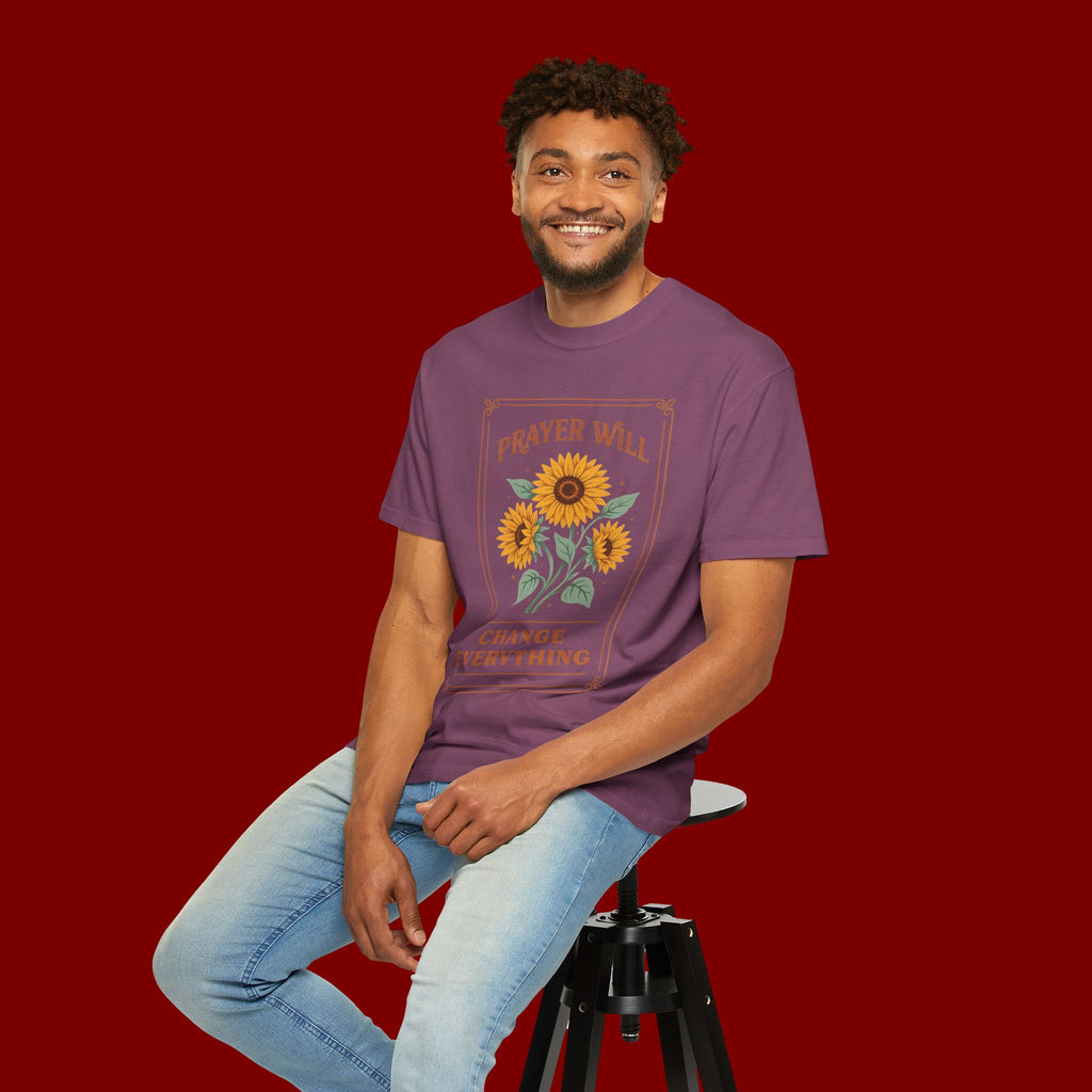 Prayer Will Change Everything T-Shirt — Sunflower Faith Graphic Tee