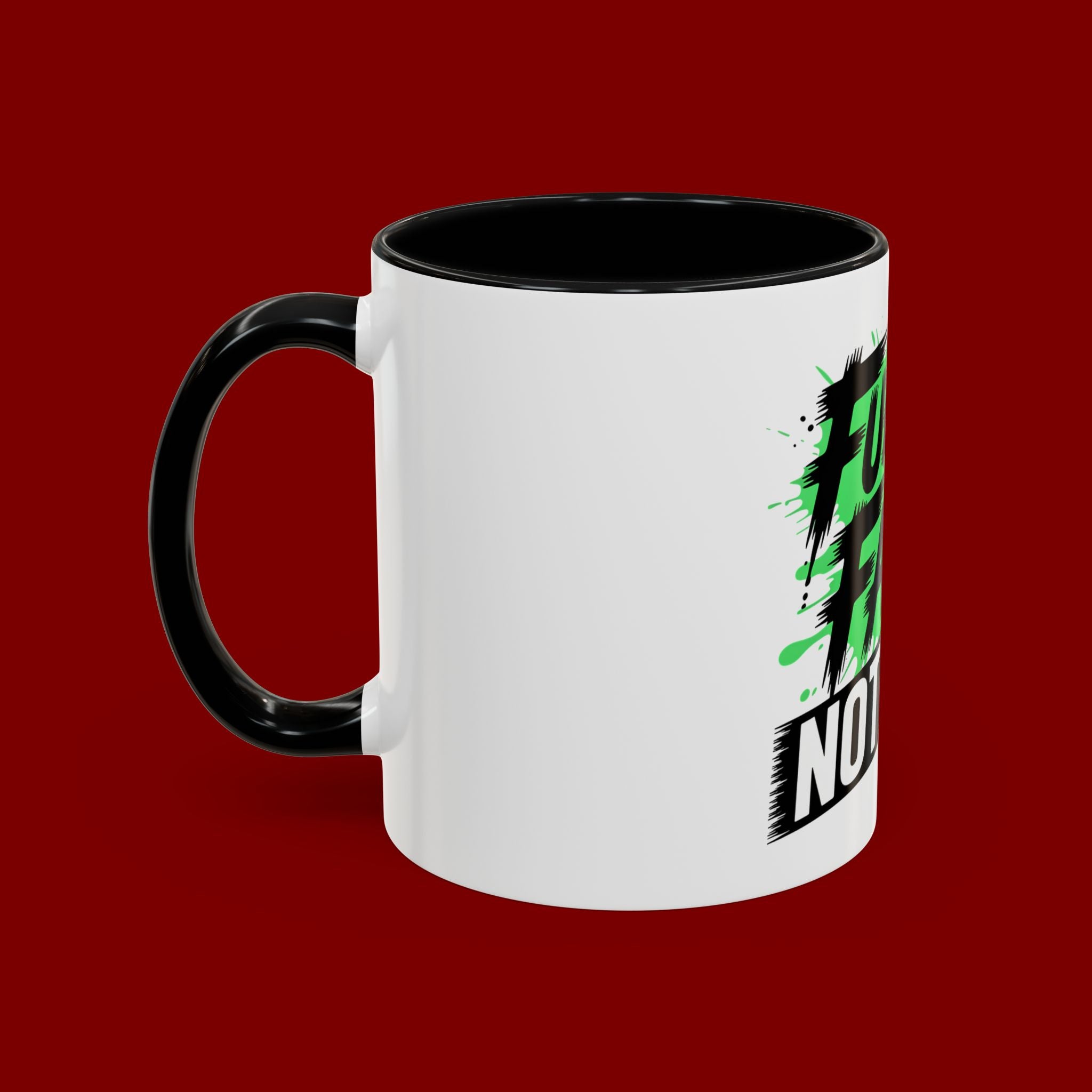 Accent Coffee Mug — "Fueled by Faith Not Fear" Inspirational Ceramic Mug (11/15 oz)