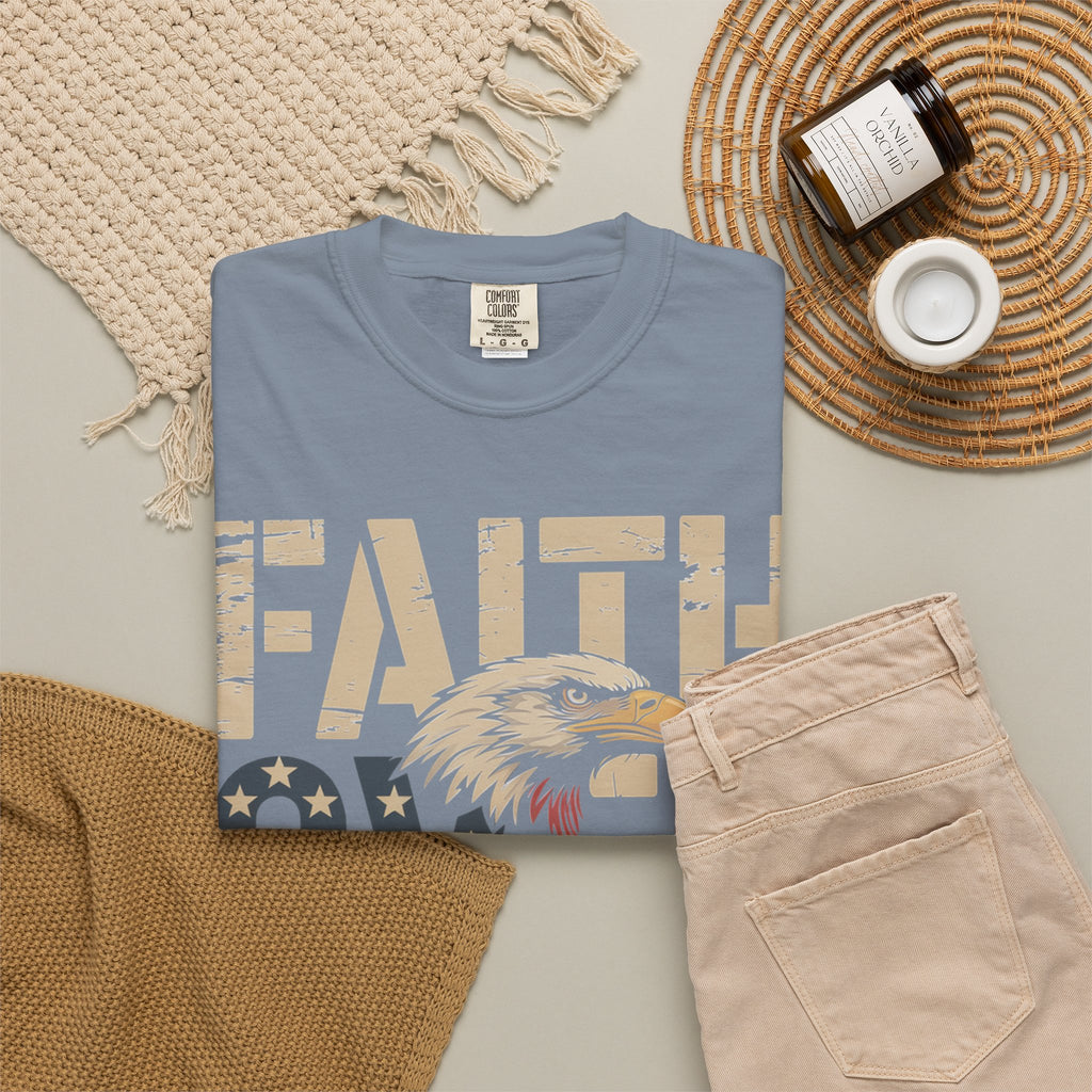 Faith Over Fear T-Shirt — Patriotic Eagle Graphic Tee