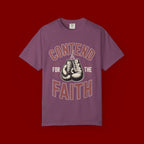 Contend for the Faith T-Shirt — Vintage Boxing Gloves Christian Tee