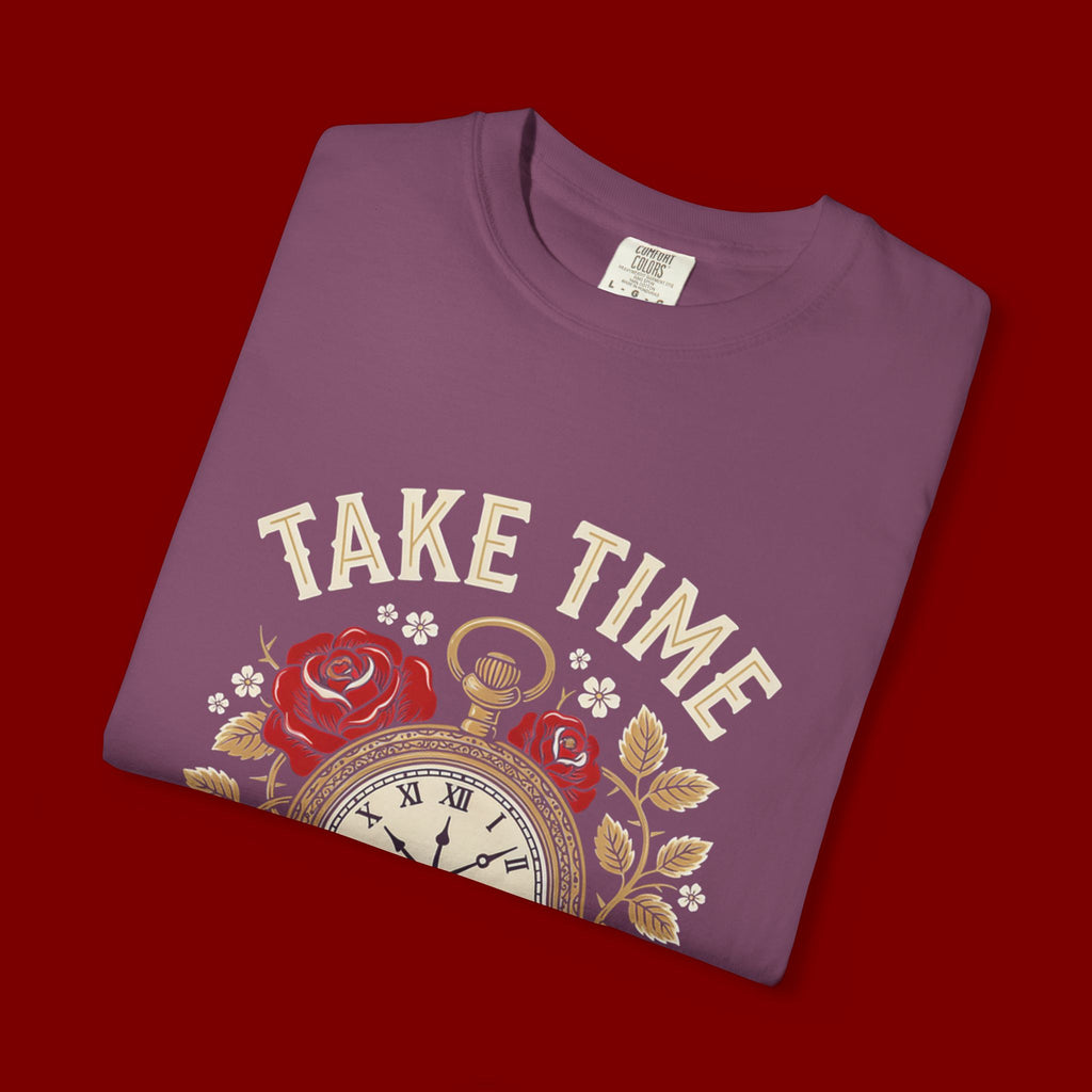 Take Time to Pray T‑Shirt — Vintage Pocket Watch & Roses Spiritual Tee