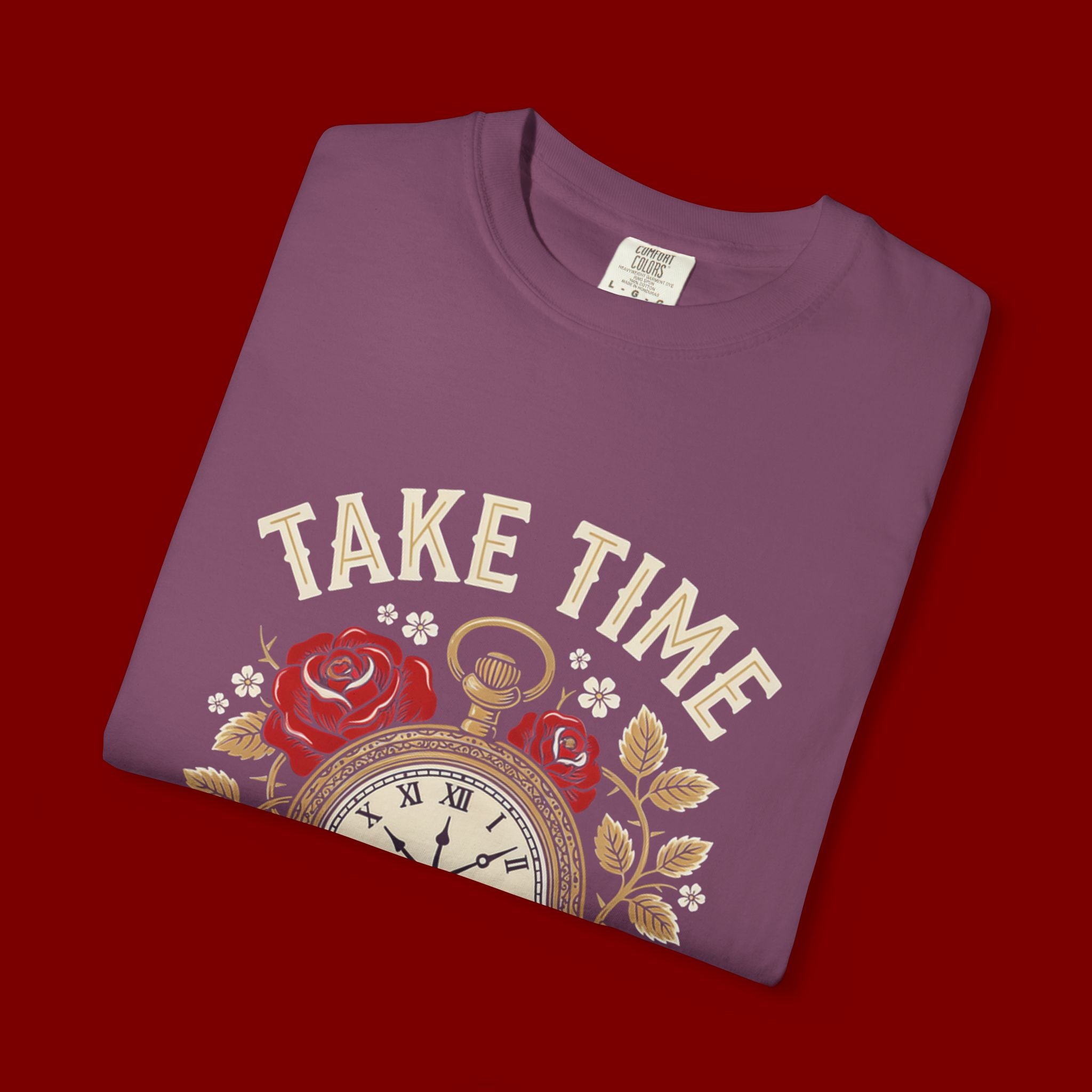 Take Time to Pray T‑Shirt — Vintage Pocket Watch & Roses Spiritual Tee