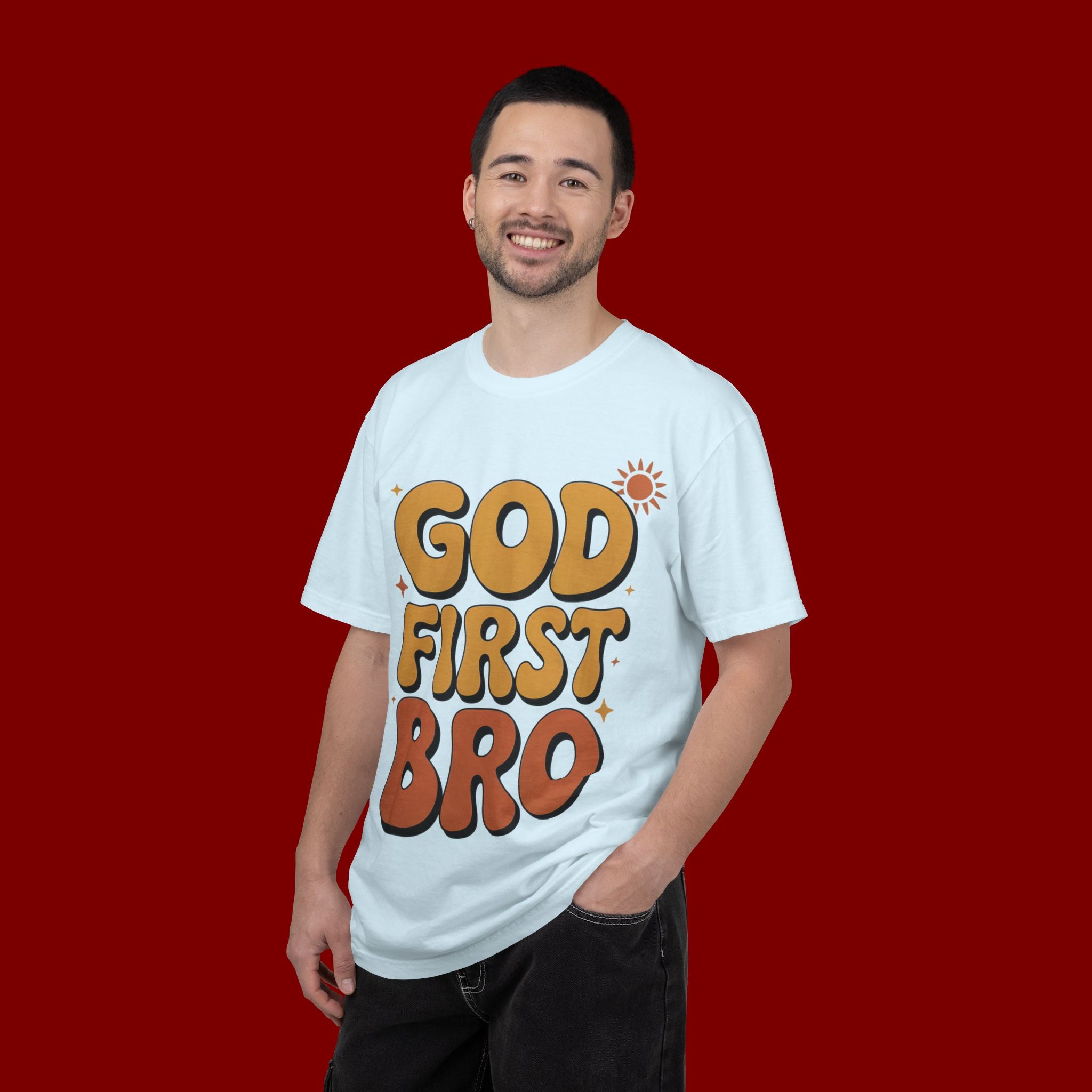 God First Bro T-Shirt — Retro Christian Faith Tee