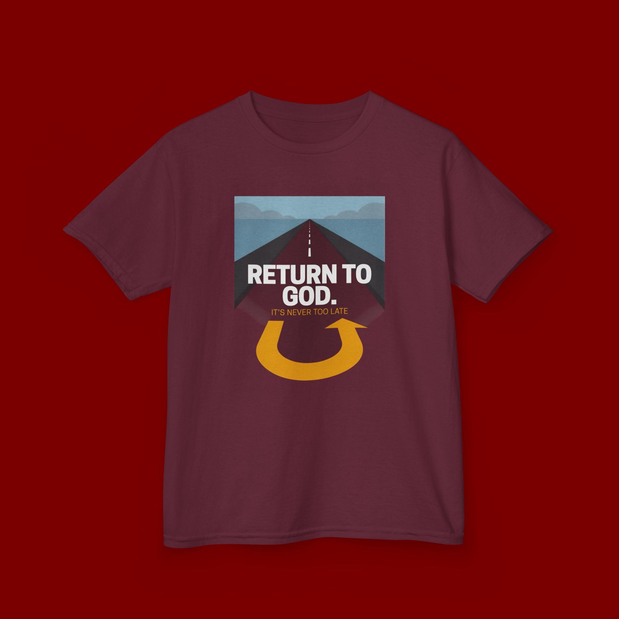 Kids Tee - "Return to God" Roadway Graphic Religious Youth Shirt